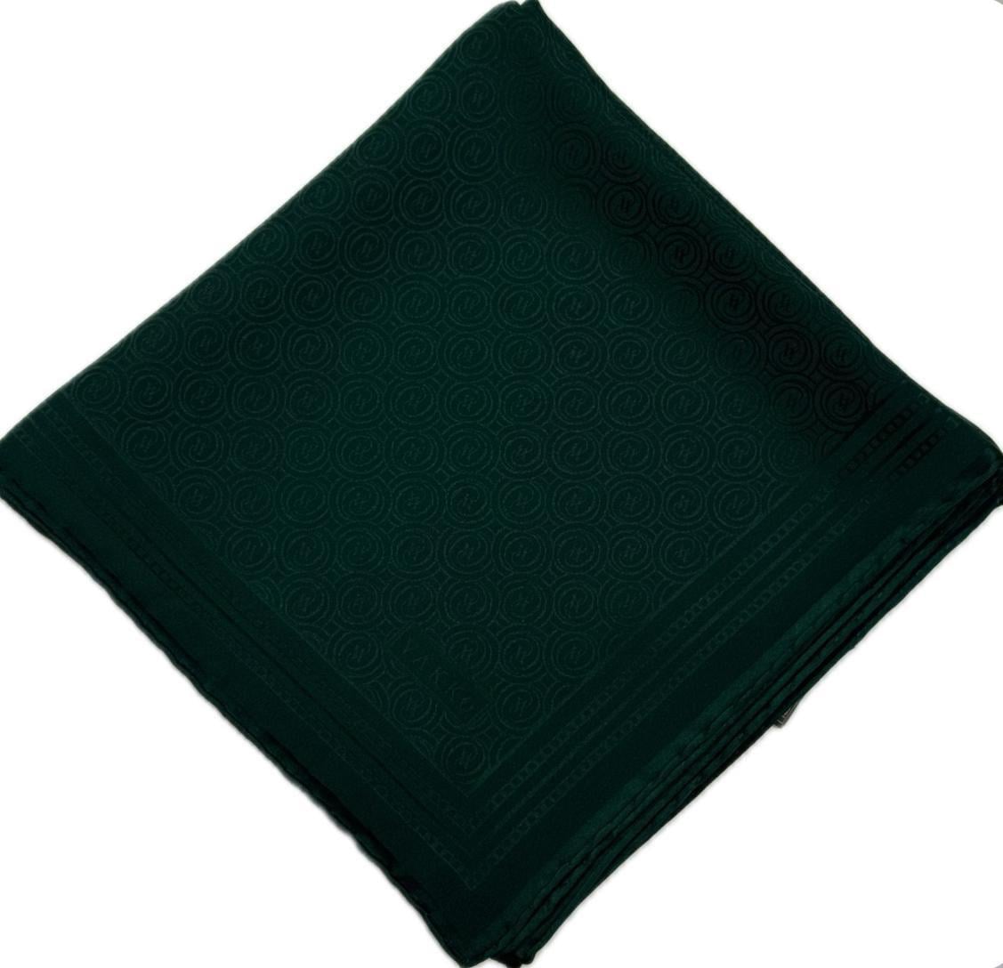 Vakko Jakar Monogram İpek Eşarp 41363-Zümrüt Yeşili