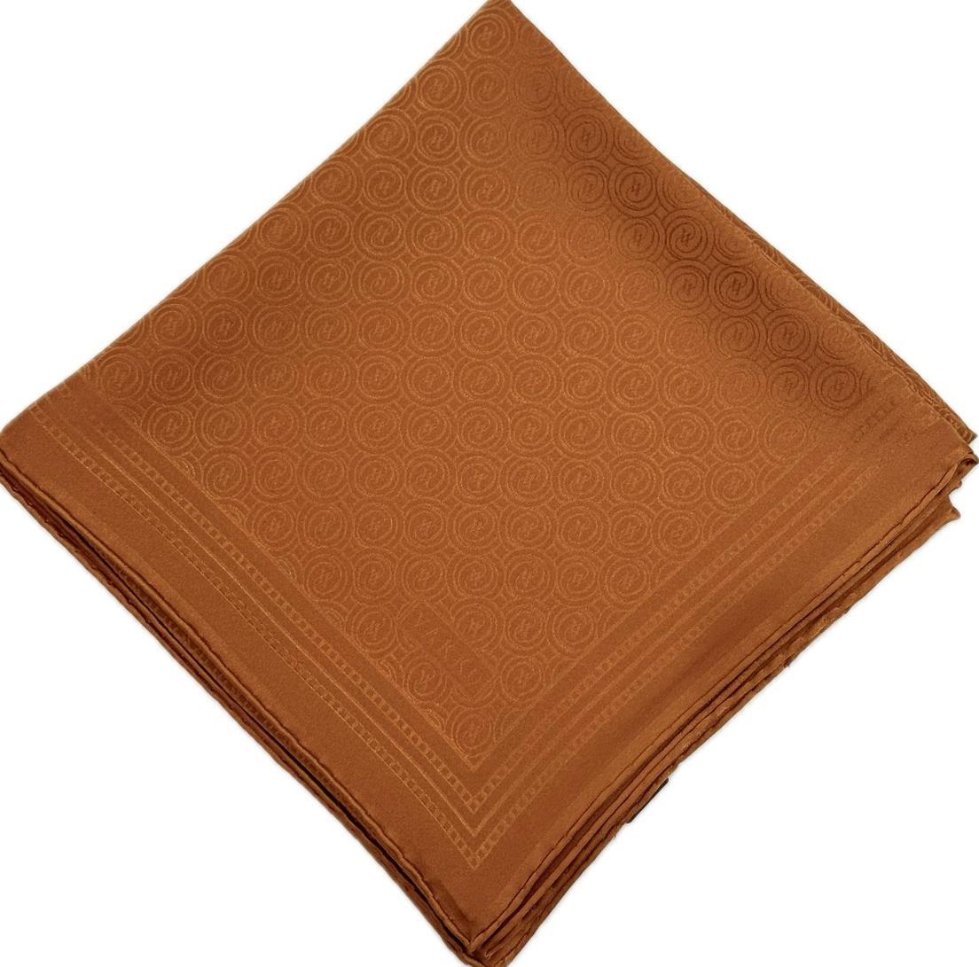 Vakko Jakar Monogram İpek Eşarp 41363-Kiremit