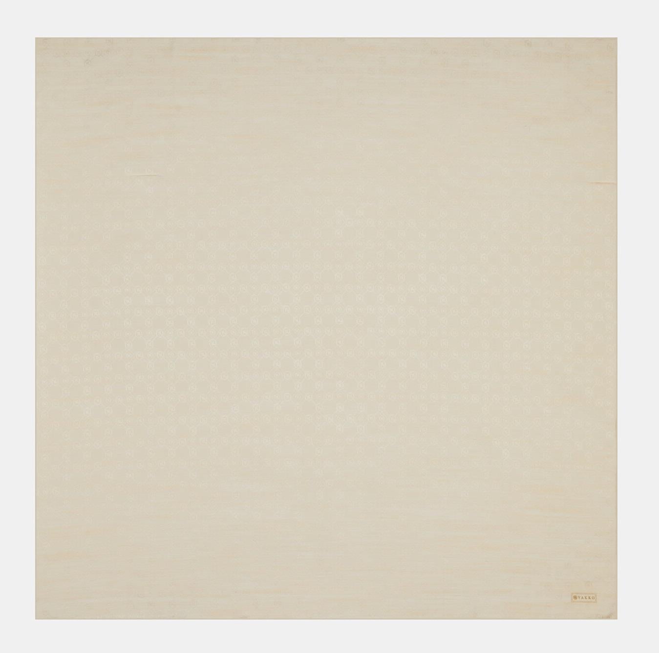 Vakko Monogram Pamuk İpek Eşarp 40829-Ekru