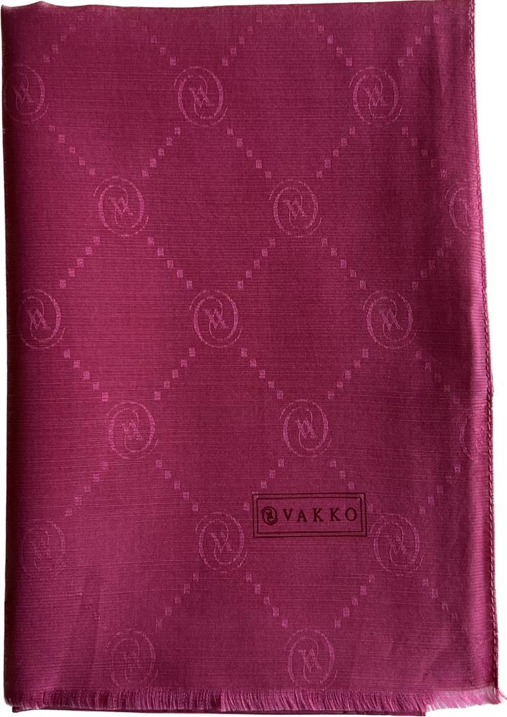Vakko Monogram Pamuk İpek Şal 30011260-Mürdüm