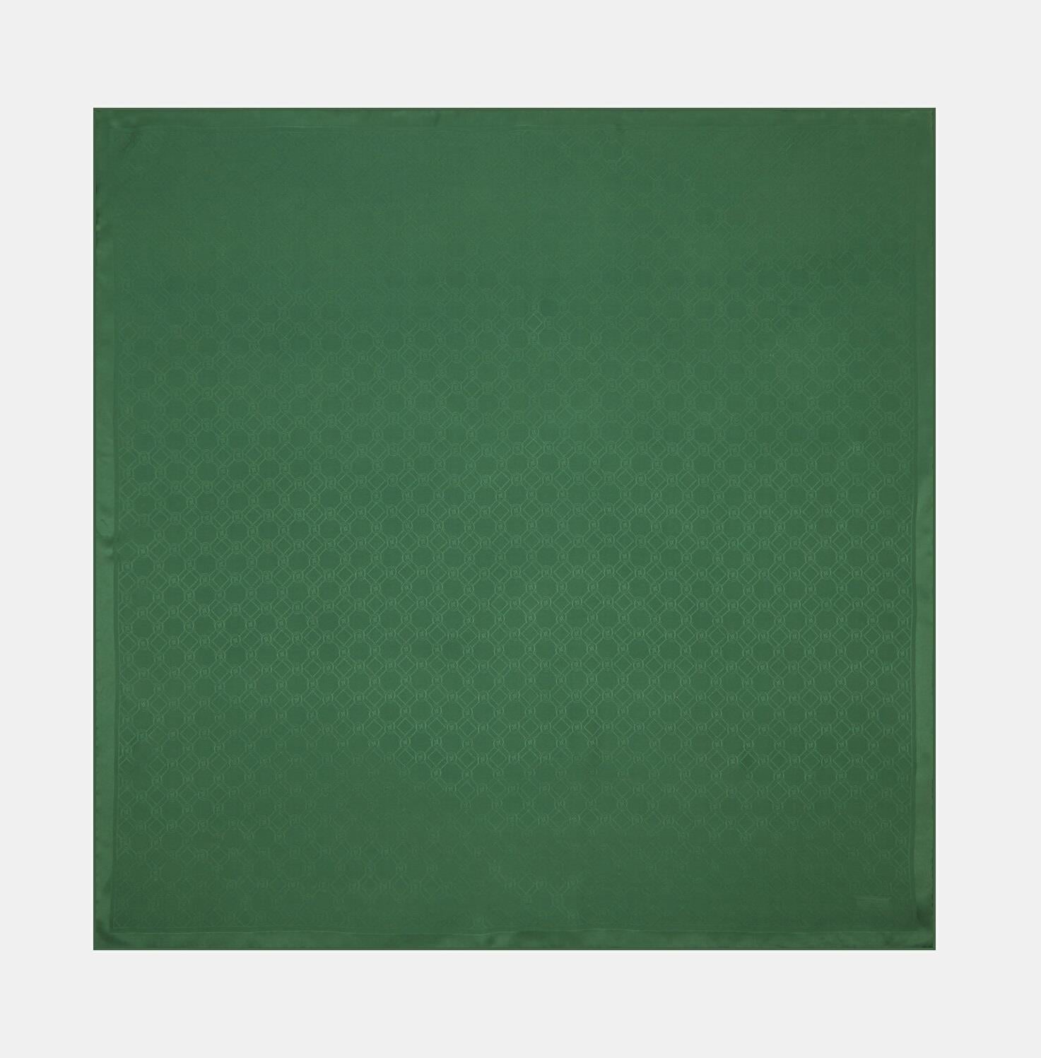 Vakko Özel Seri Monogram Jakarlı Eşarp 40843-Yeşil