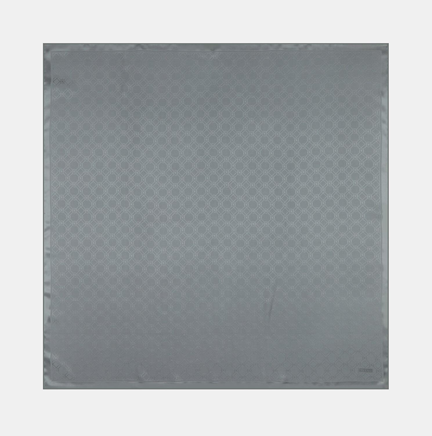 Vakko Özel Seri Monogram Jakarlı Eşarp 40843-Antrasit