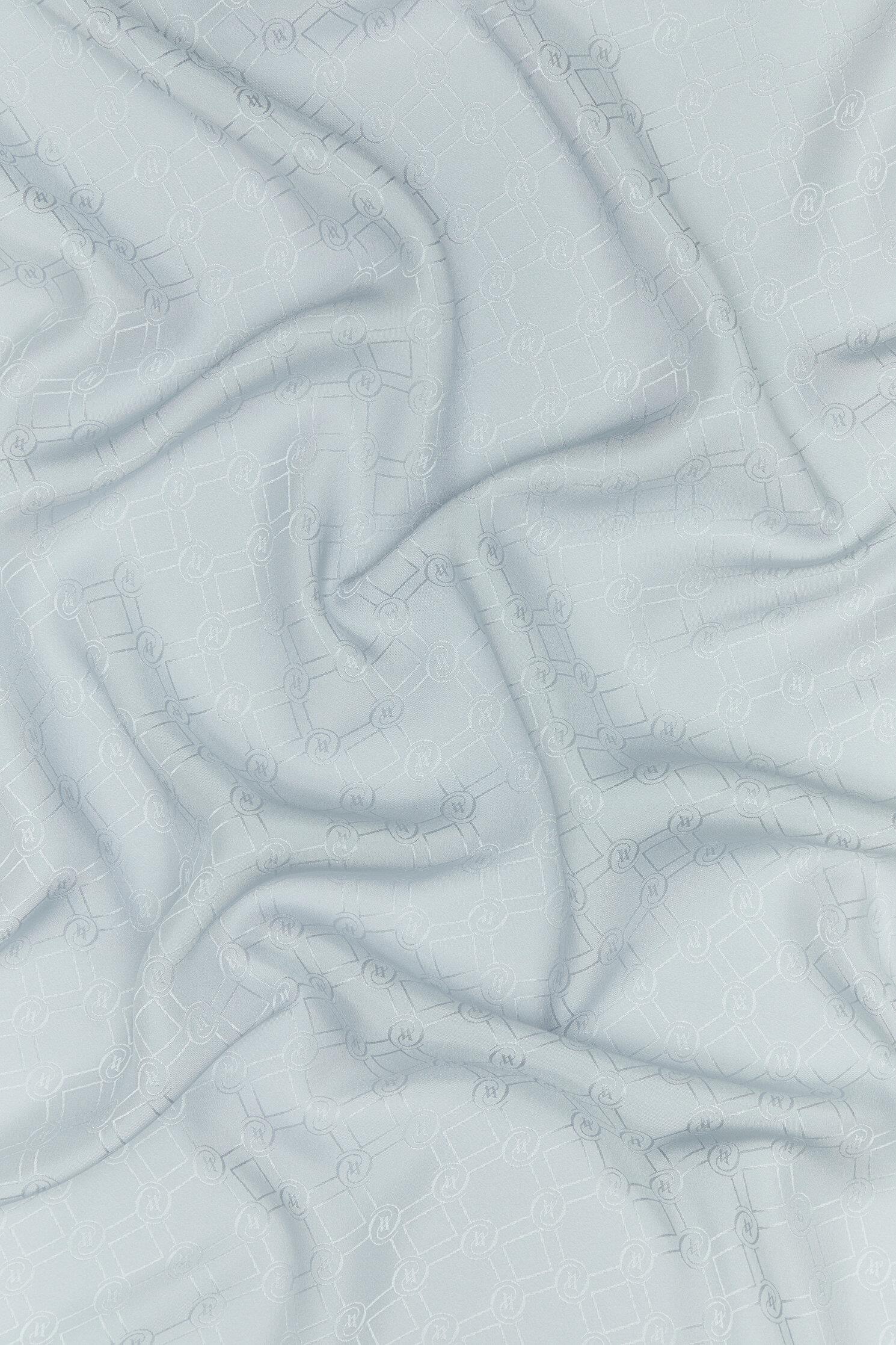 Vakko Özel Seri Monogram Jakarlı Eşarp 40843-Açık Gri