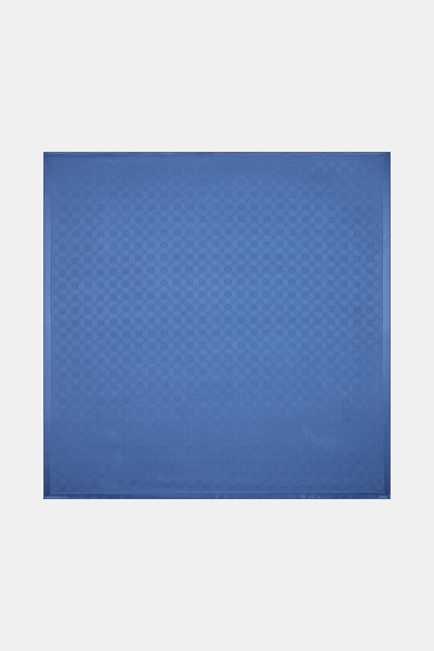 Vakko Özel Seri Monogram Jakarlı Eşarp 40843-Koyu Mavi