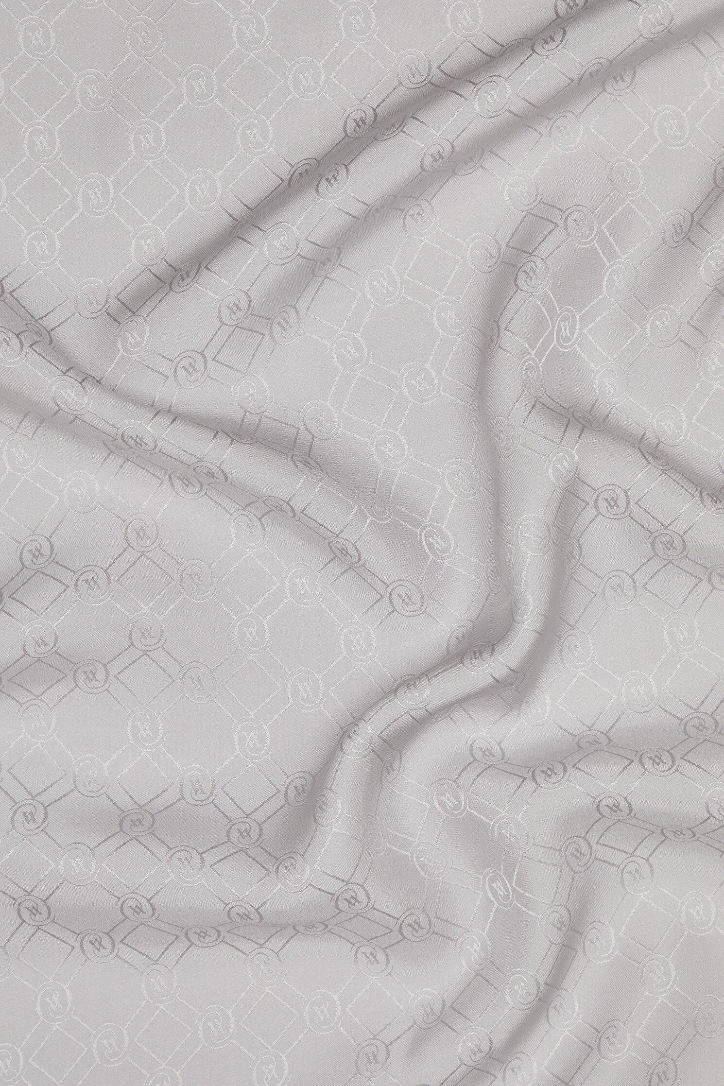 Vakko Özel Seri Monogram Jakarlı Eşarp 40843-Gümüş