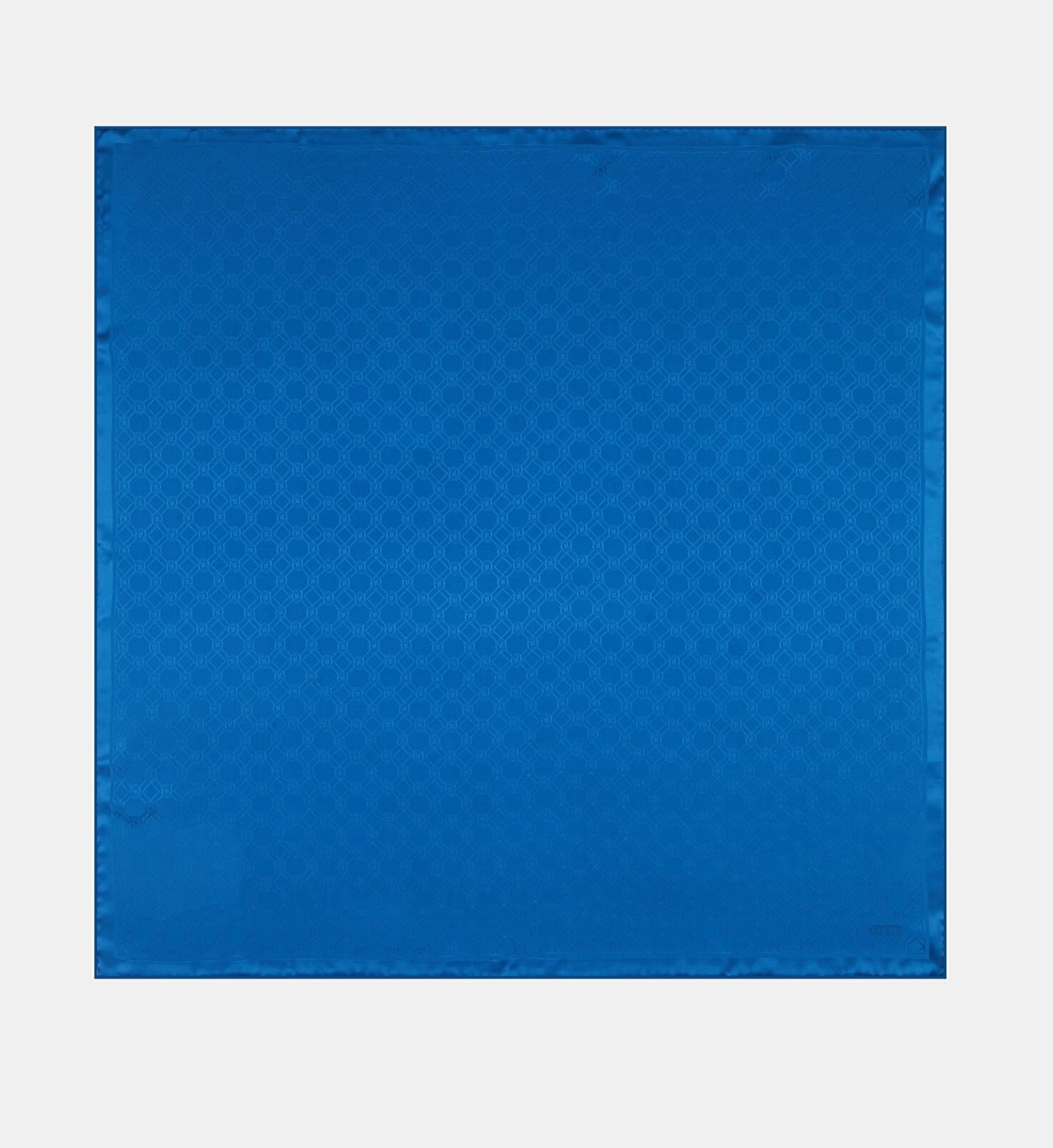 Vakko Özel Seri Monogram Jakarlı Eşarp 40843-Mavi