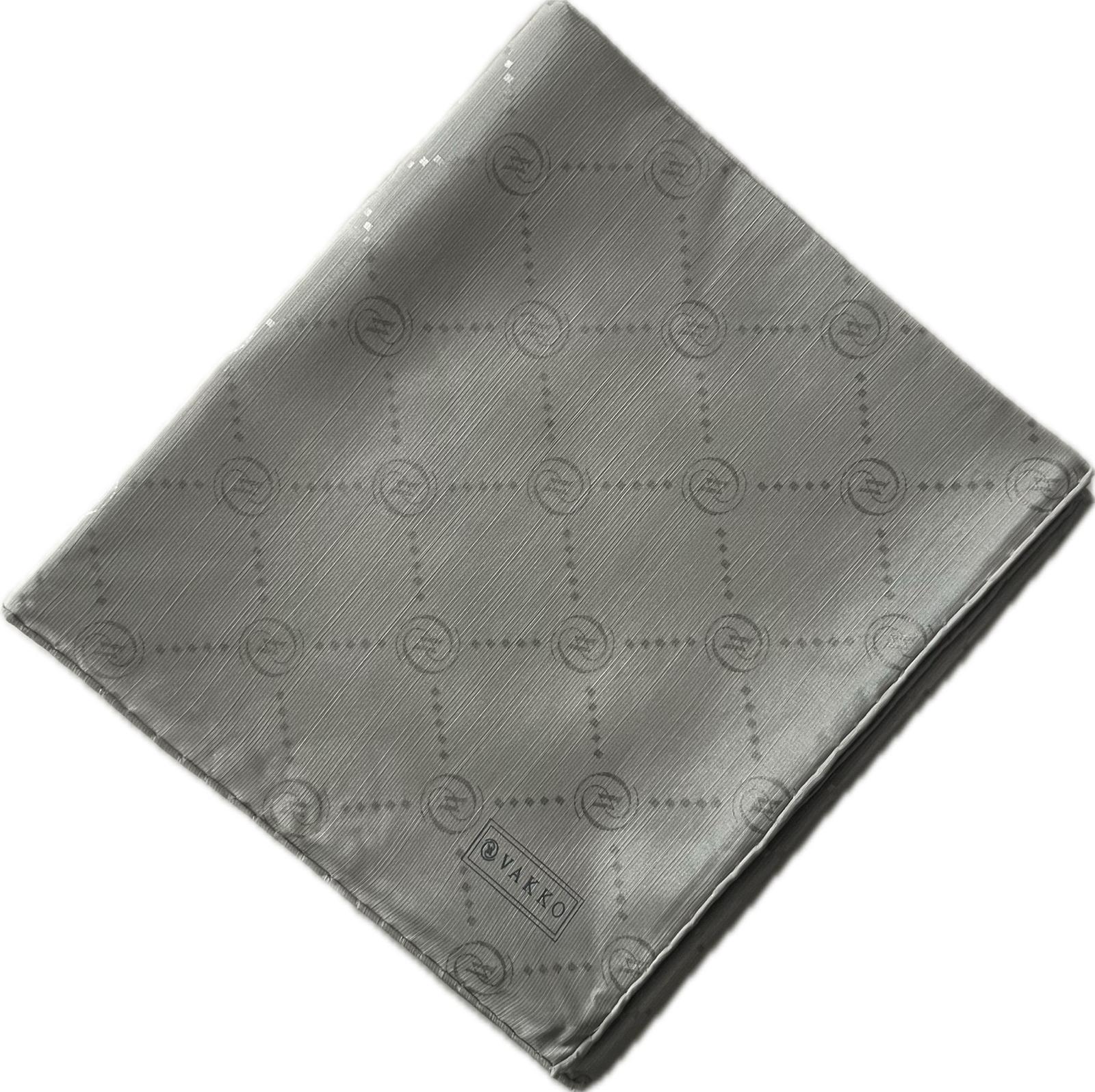 Vakko Pamuk İpek Monogram Eşarp 3001126-Gümüş