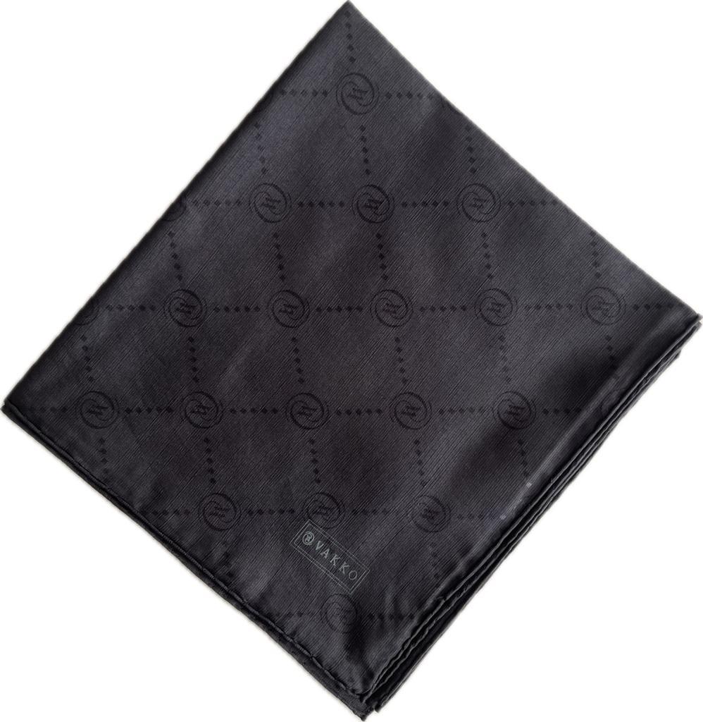 Vakko Pamuk İpek Monogram Eşarp 3001126-Antrasit