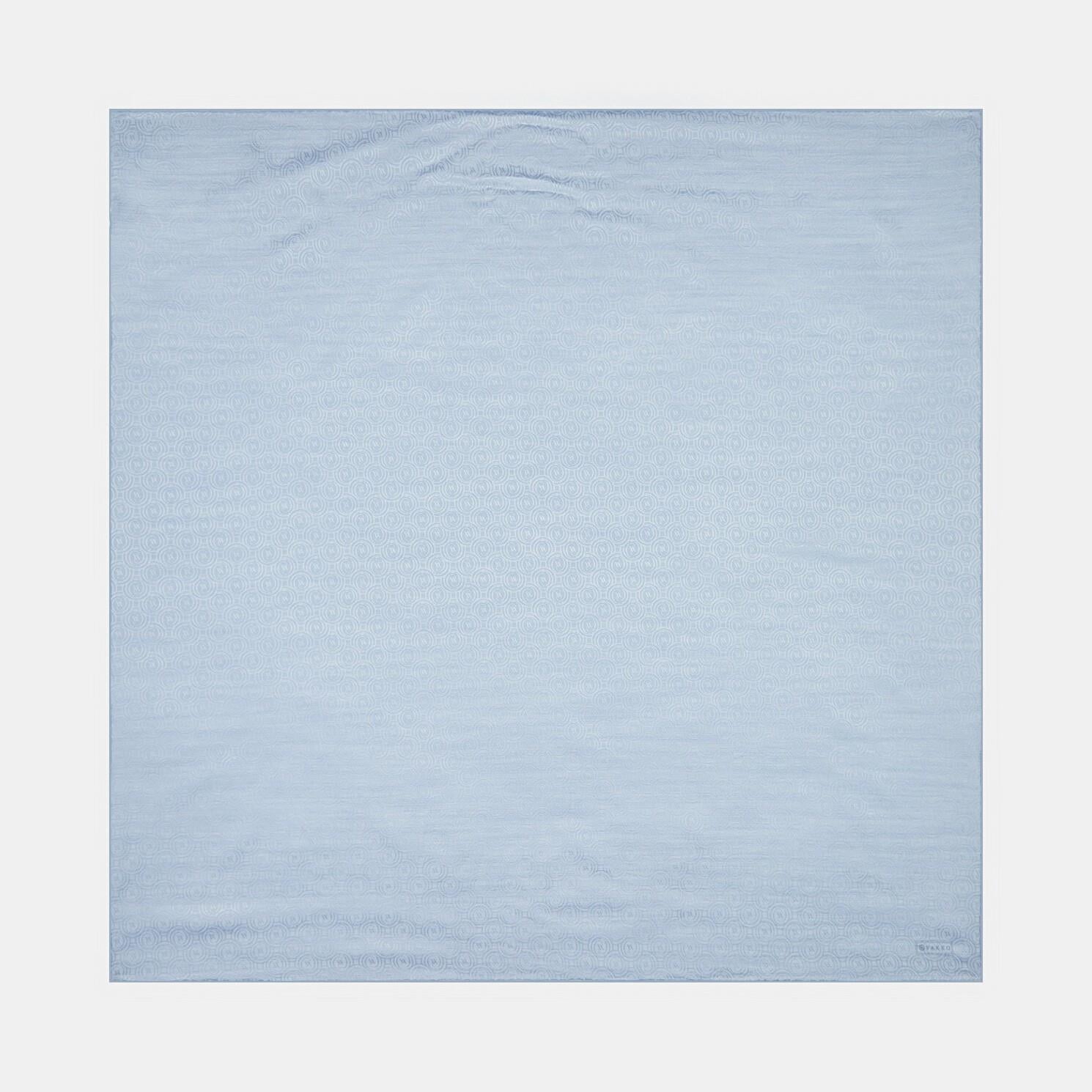 Vakko Pamuk İpek Monogram Eşarp 41301-Buz Mavisi