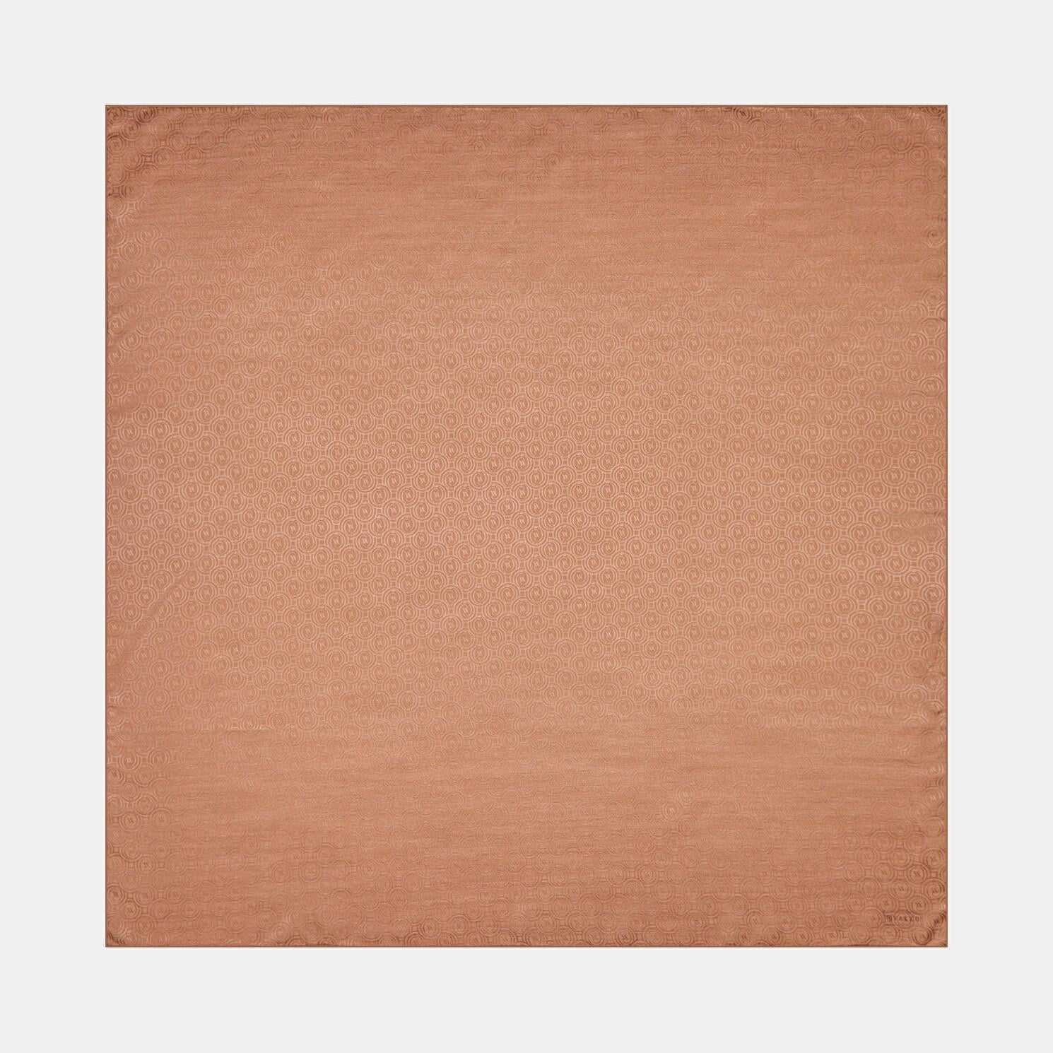 Vakko Pamuk İpek Monogram Eşarp 41301-Koyu Vizon