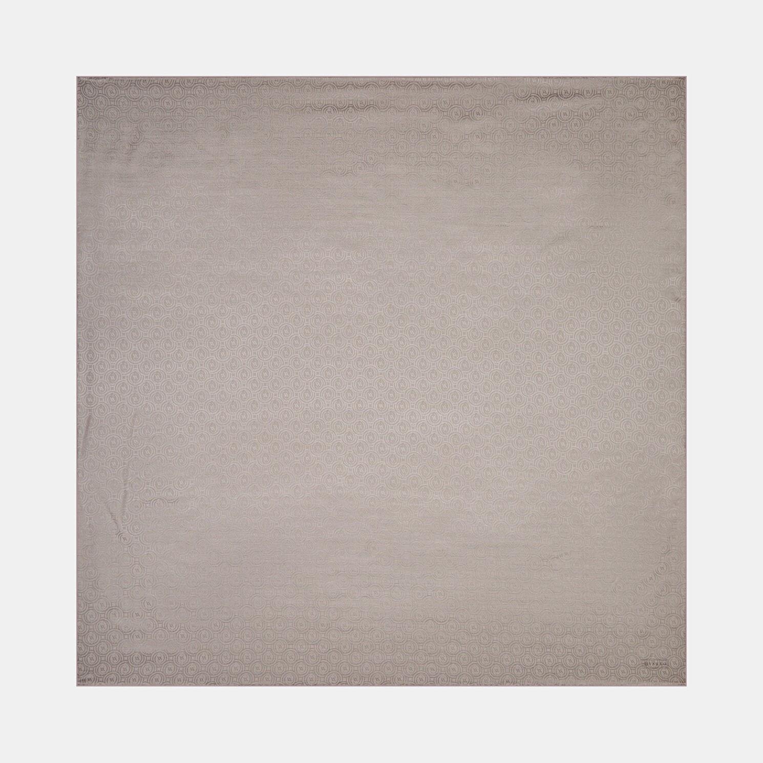 Vakko Pamuk İpek Monogram Eşarp 41301-Gri