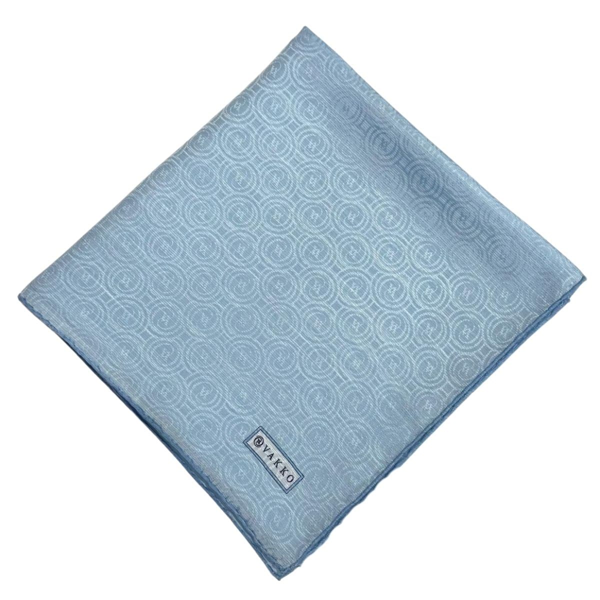 Vakko Pamuk İpek Monogram Eşarp 41727-Turkuaz