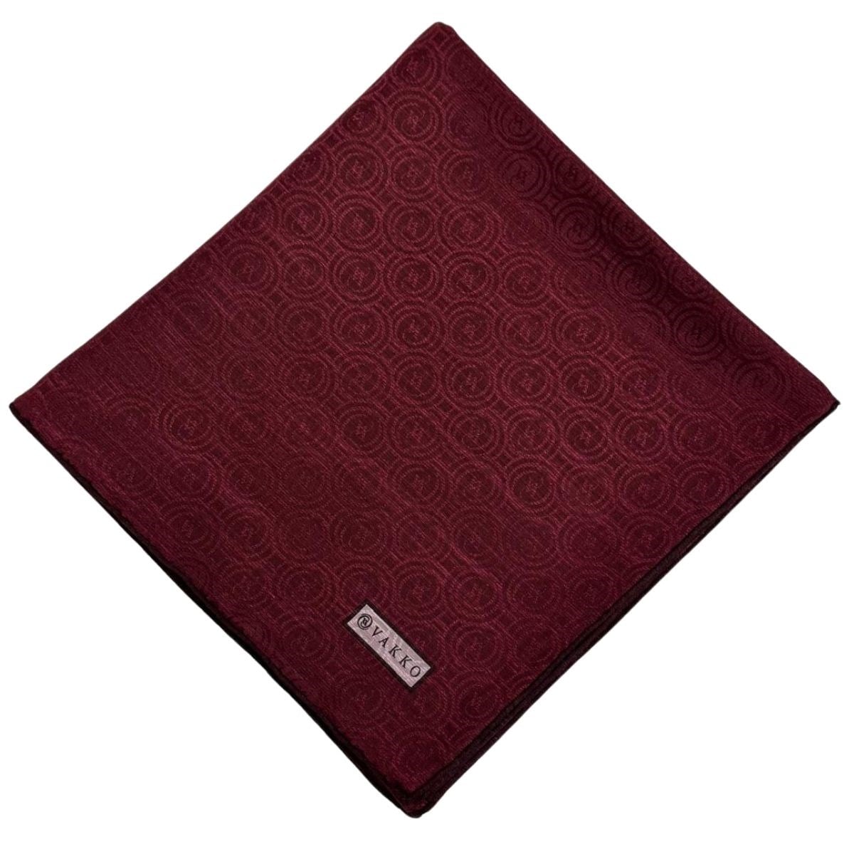 Vakko Pamuk İpek Monogram Eşarp 41727-Bordo