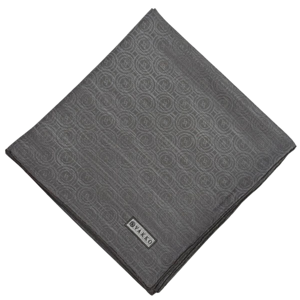 Vakko Pamuk İpek Monogram Eşarp 41727-Gri