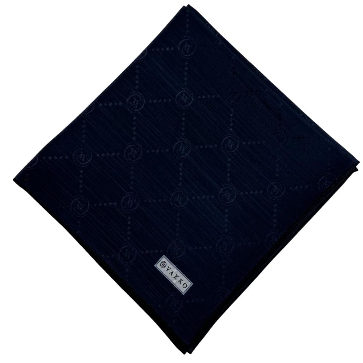 Vakko Pamuk İpek Monogram Eşarp 42139-Lacivert