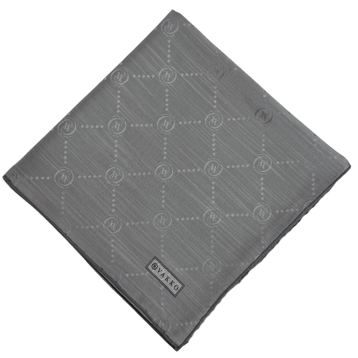 Vakko Pamuk İpek Monogram Eşarp 42139-Açık Gri