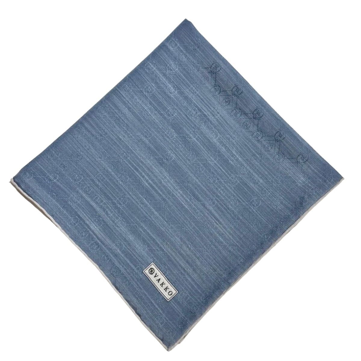 Vakko Pamuk İpek Monogram Eşarp 44226-Antrasit Melanj Gümüş