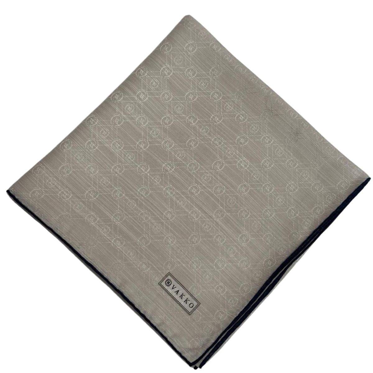 Vakko Pamuk İpek Monogram Eşarp 44226-Vizon