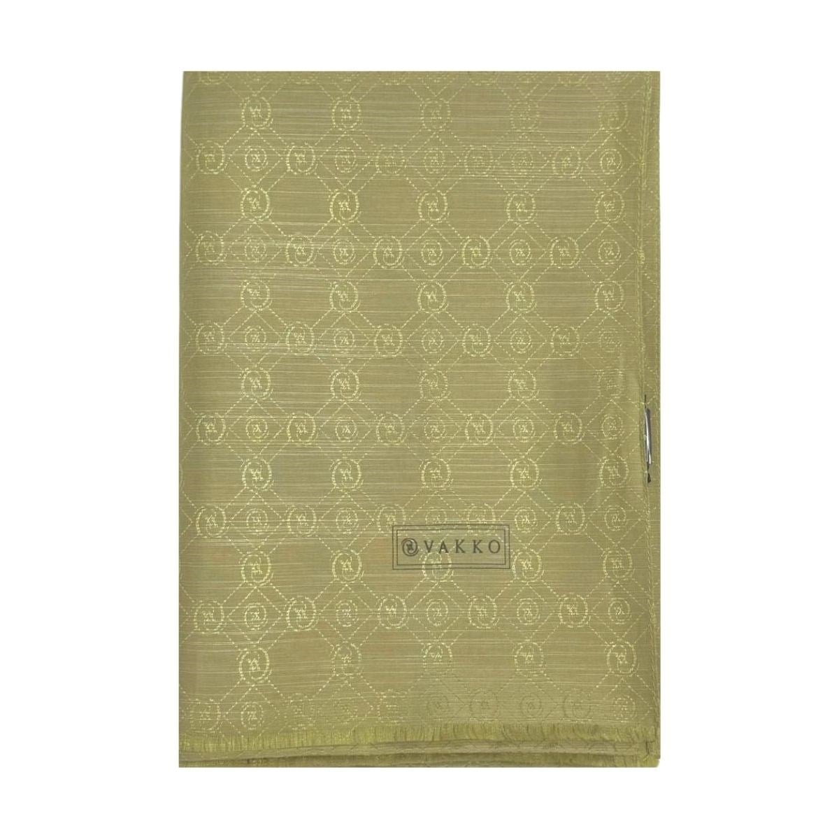 Vakko Pamuk İpek Monogram Şal 40752-Haki