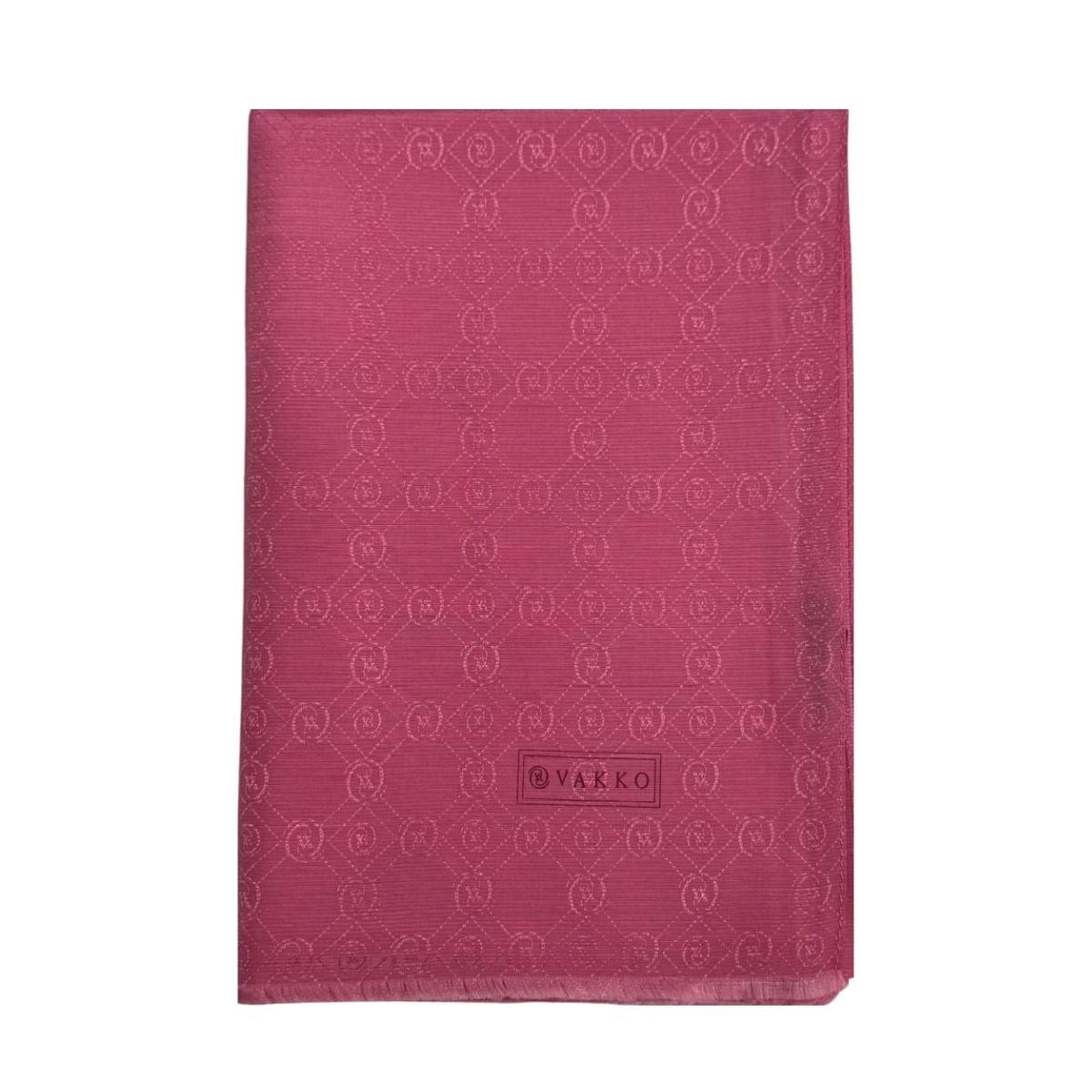 Vakko Pamuk İpek Monogram Şal 40752-Pembe