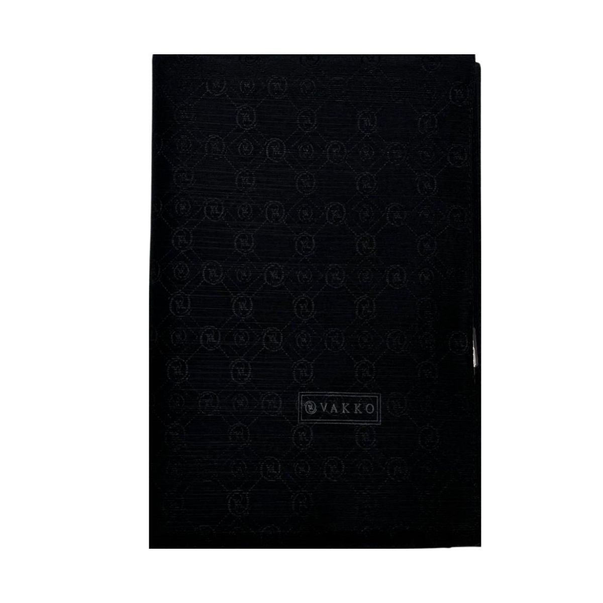 Vakko Pamuk İpek Monogram Şal 40752-Siyah