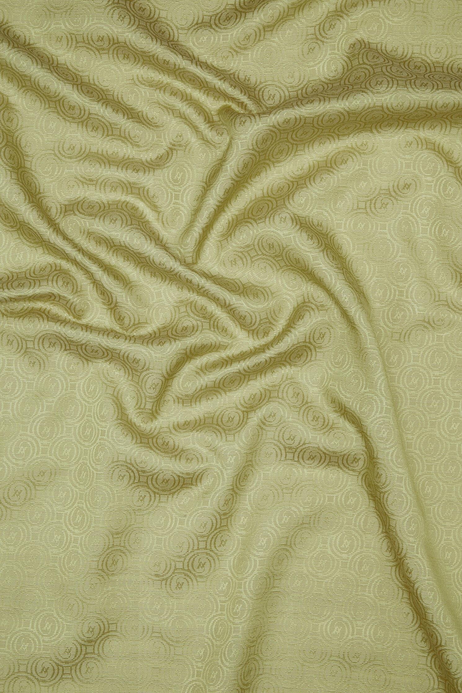 Vakko Pamuk İpek Monogram Şal 41302-Haki