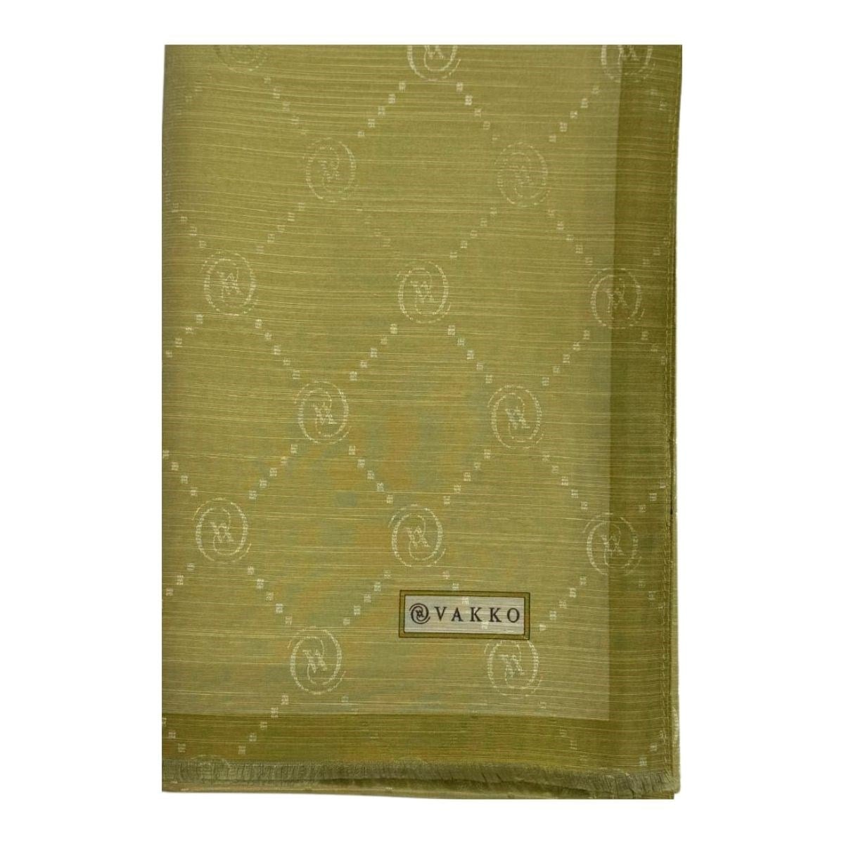 Vakko Pamuk İpek Monogram Şal 42140-Altın