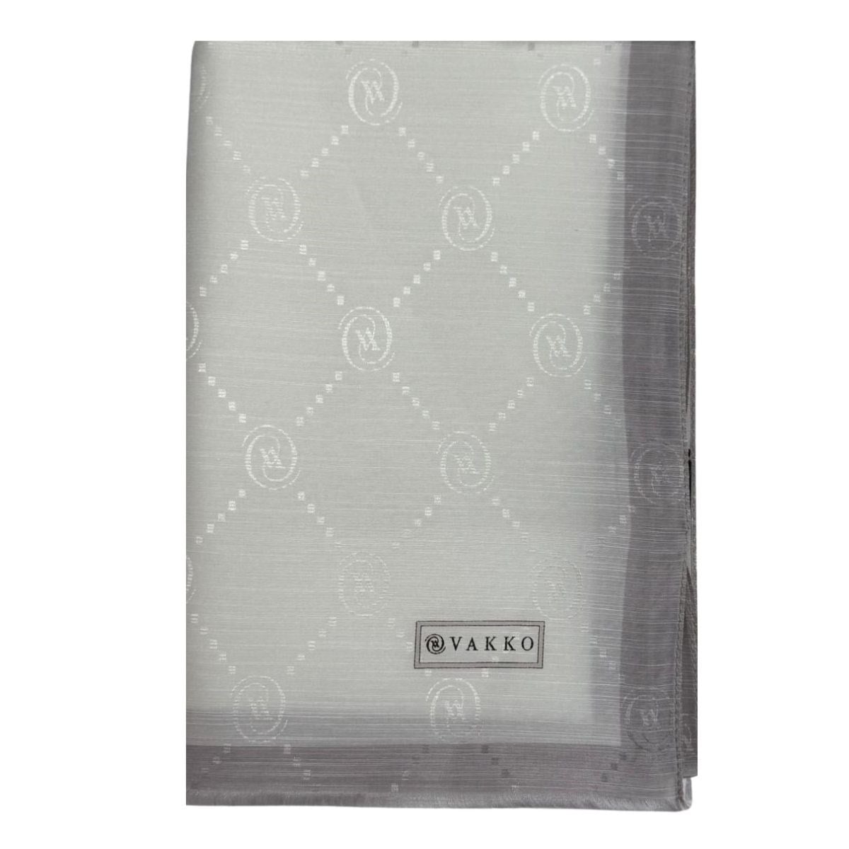 Vakko Pamuk İpek Monogram Şal 42140-Beyaz