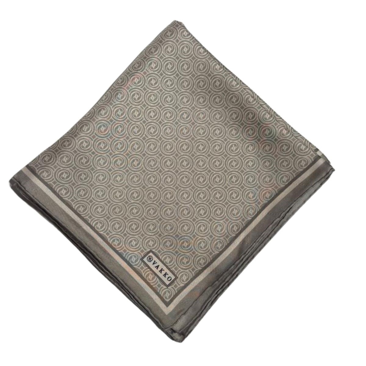 Vakko Tivil Monogram Eşarp 41408-Kum Ekru