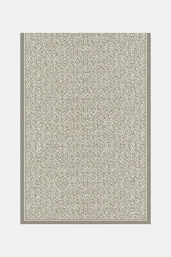 Vakko Tivil Monogram İpek Şal 41407-Kum