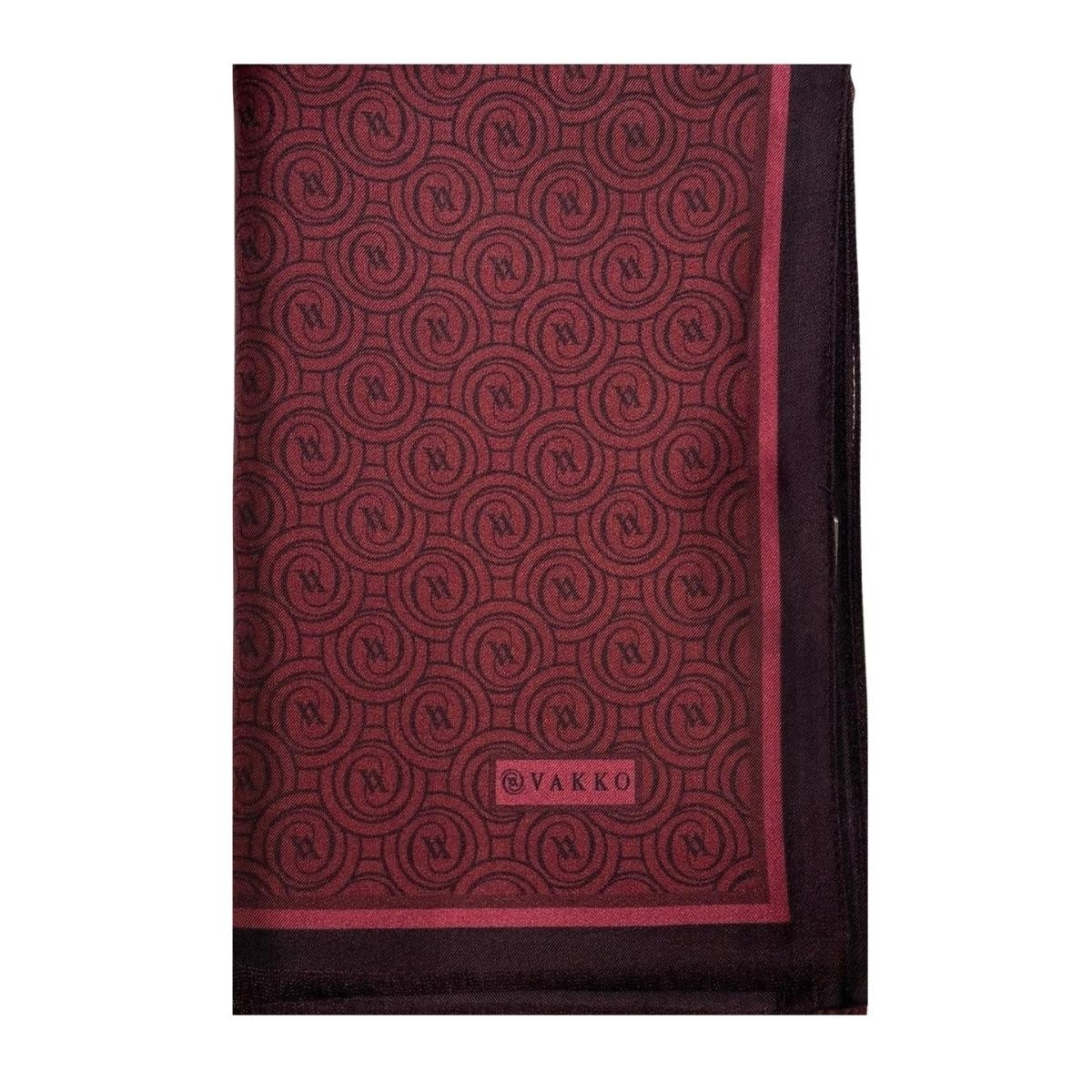 Vakko Tivil Monogram Şal 41407-Bordo