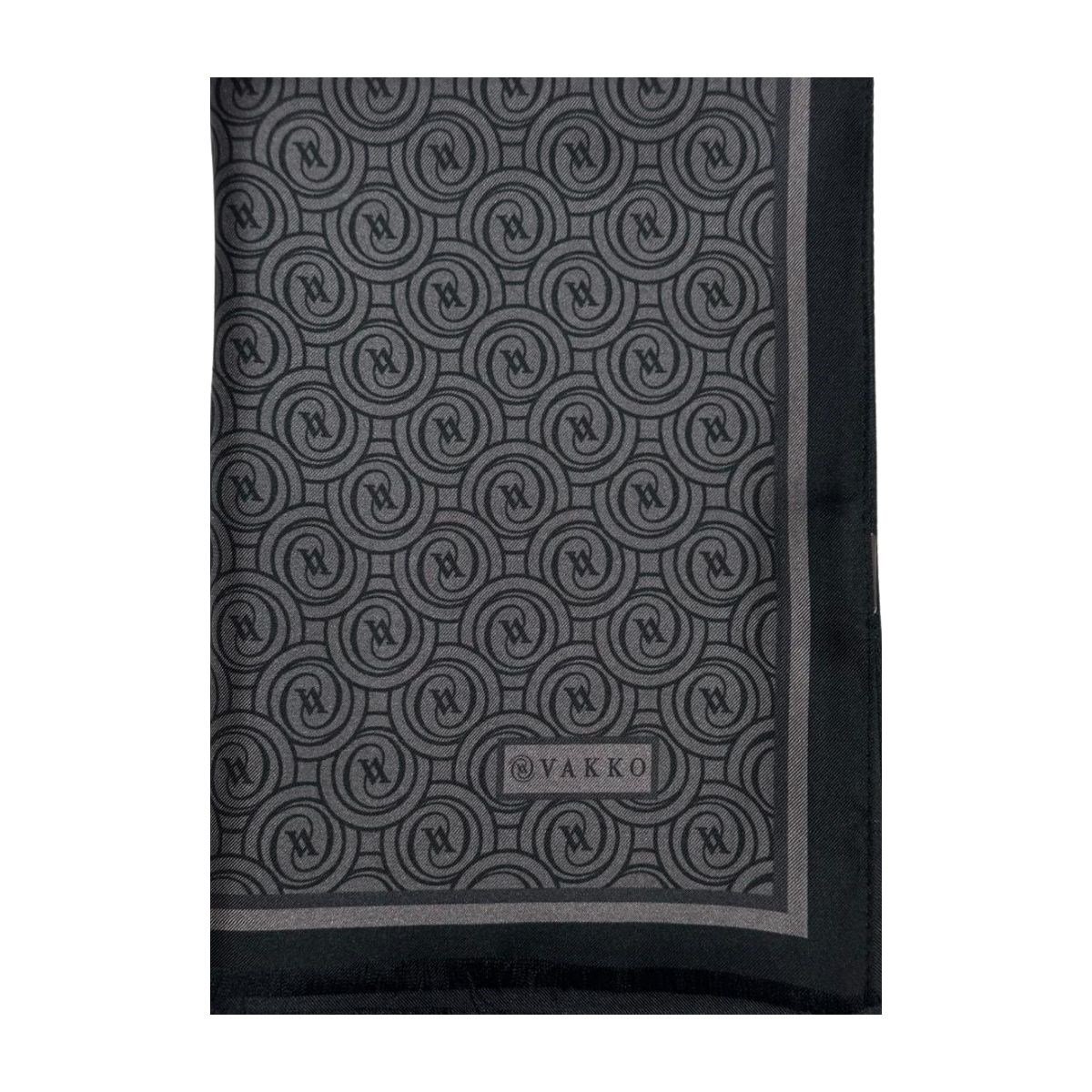 Vakko Tivil Monogram Şal 41407-Siyah