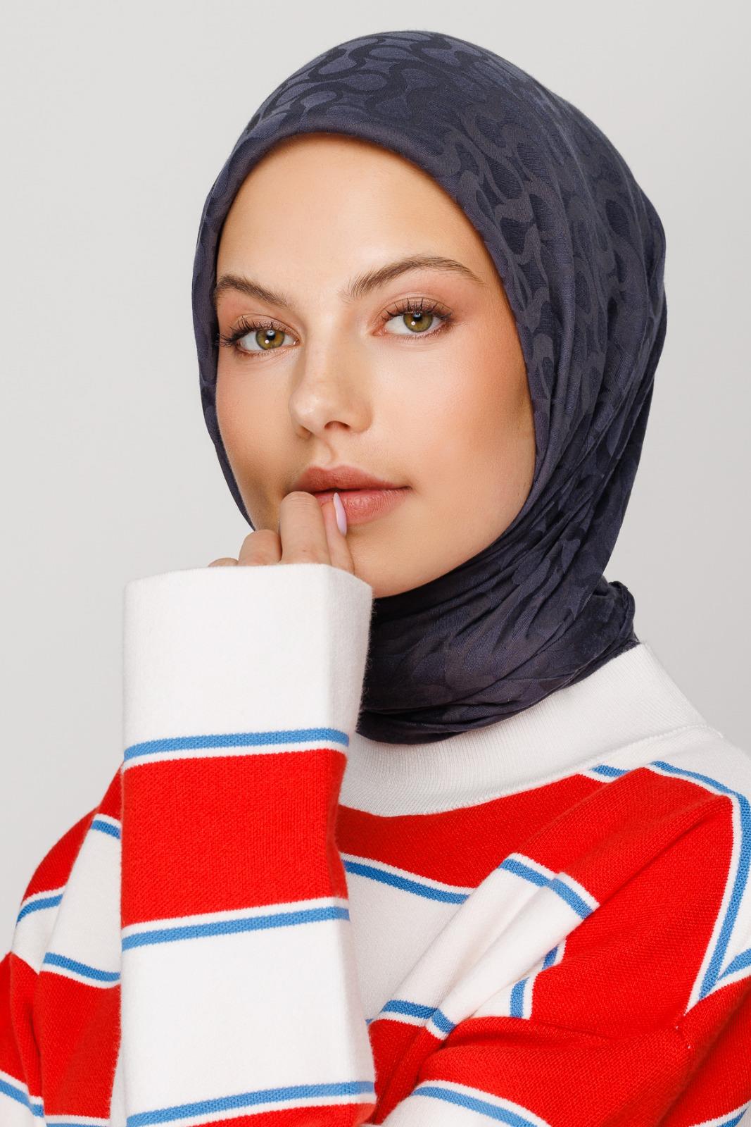 Valor Bloom Desen Eşarp 2479-Antrasit