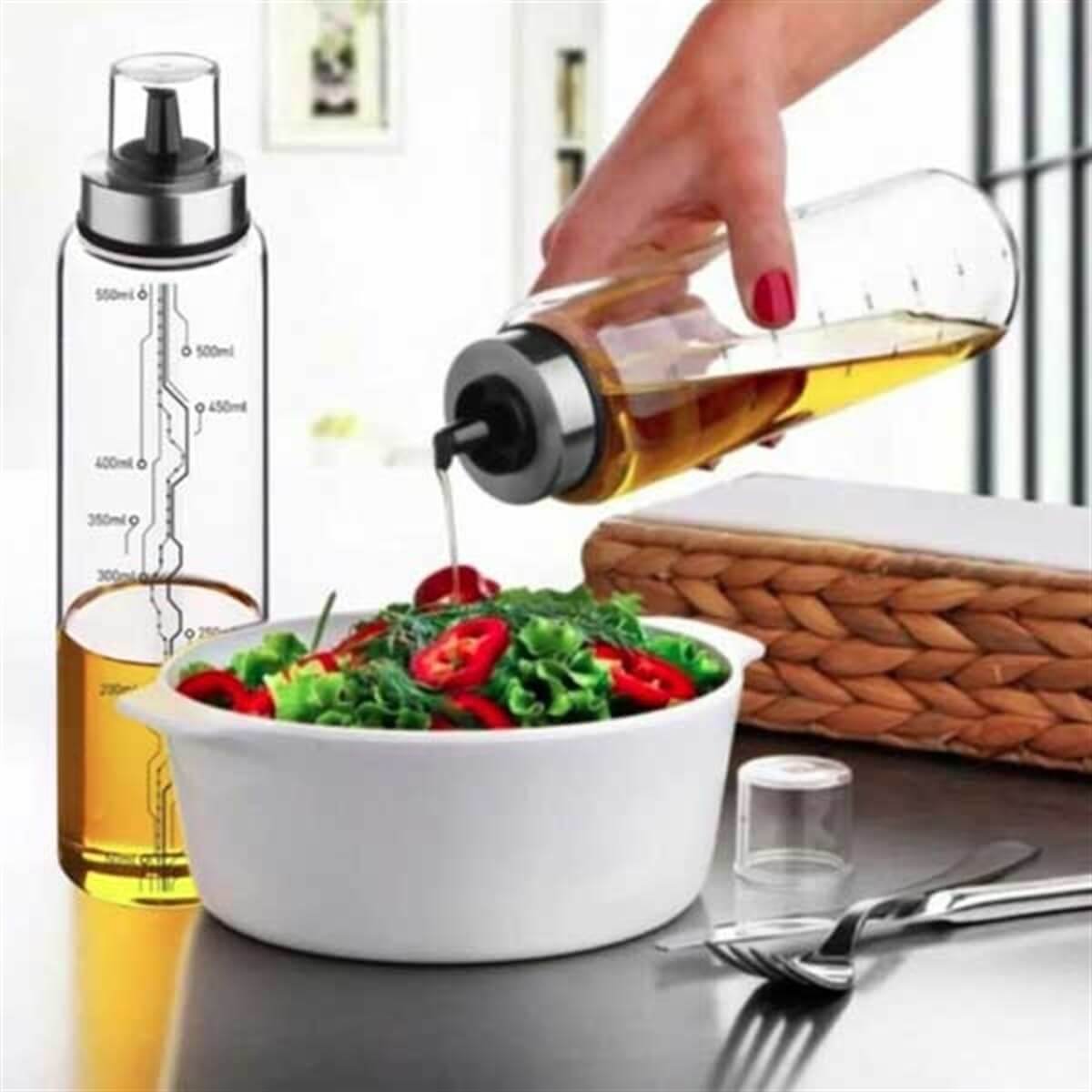 Borosilikat Damlatmaz Akıtmaz Cambu Cam Yağdanlık 600 ml