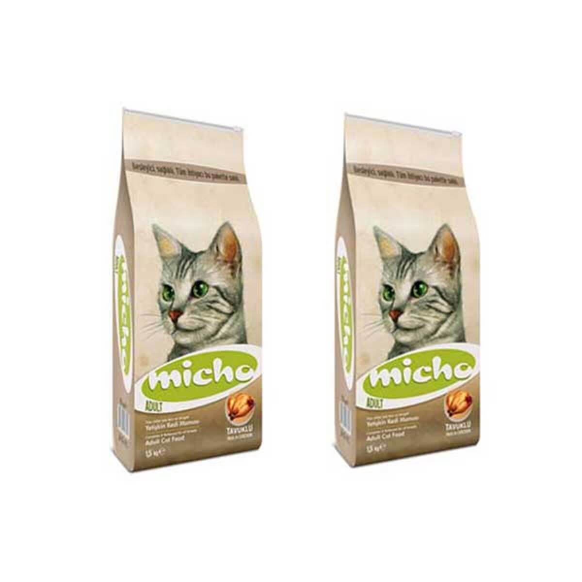 Micho Adult Cat 2 Adet 1,5 Kg Tavuklu Yetişkin Kedi Maması