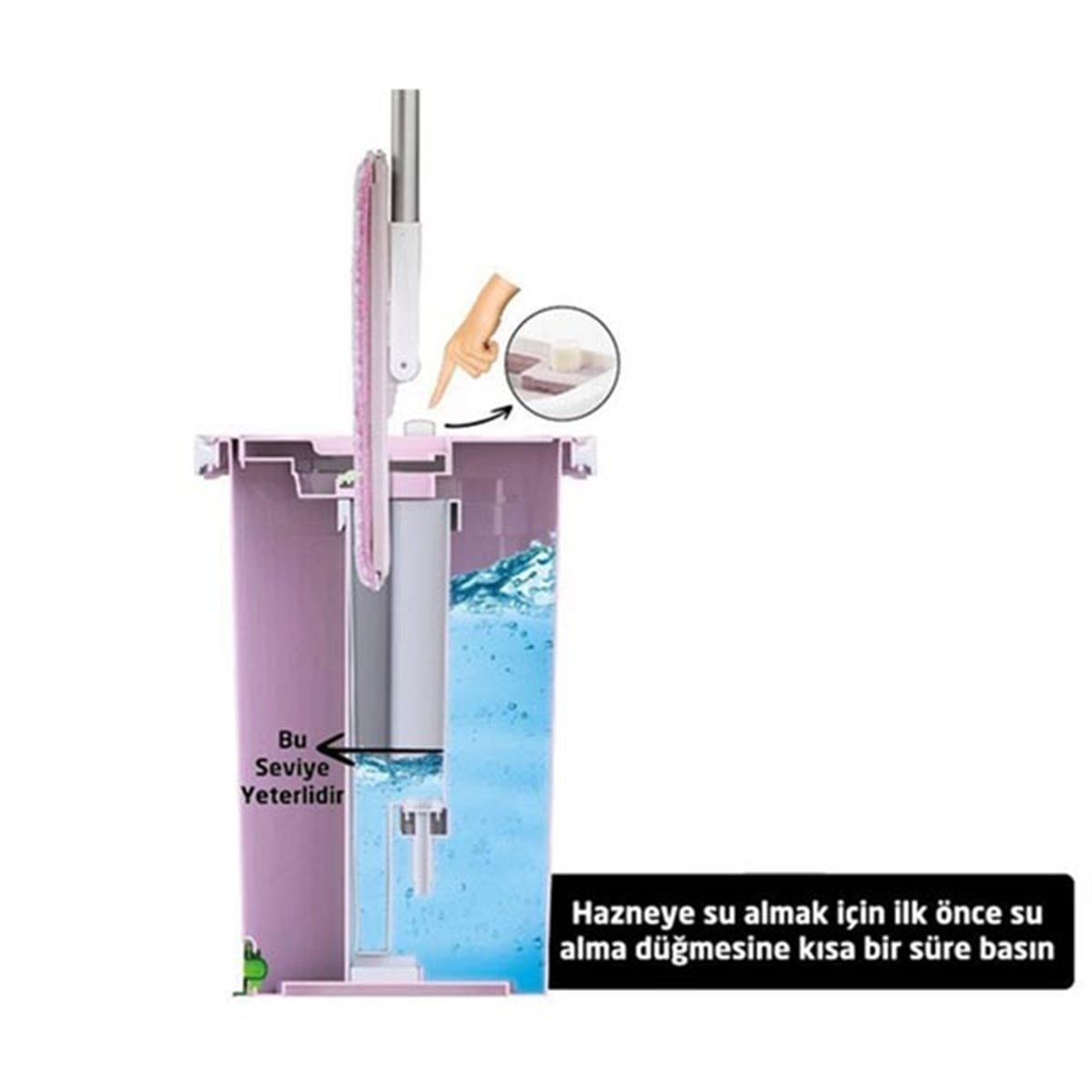 Vip Ahmet Vip Set Junior Mop Temizlik Seti + 4'lü Yedek Bez