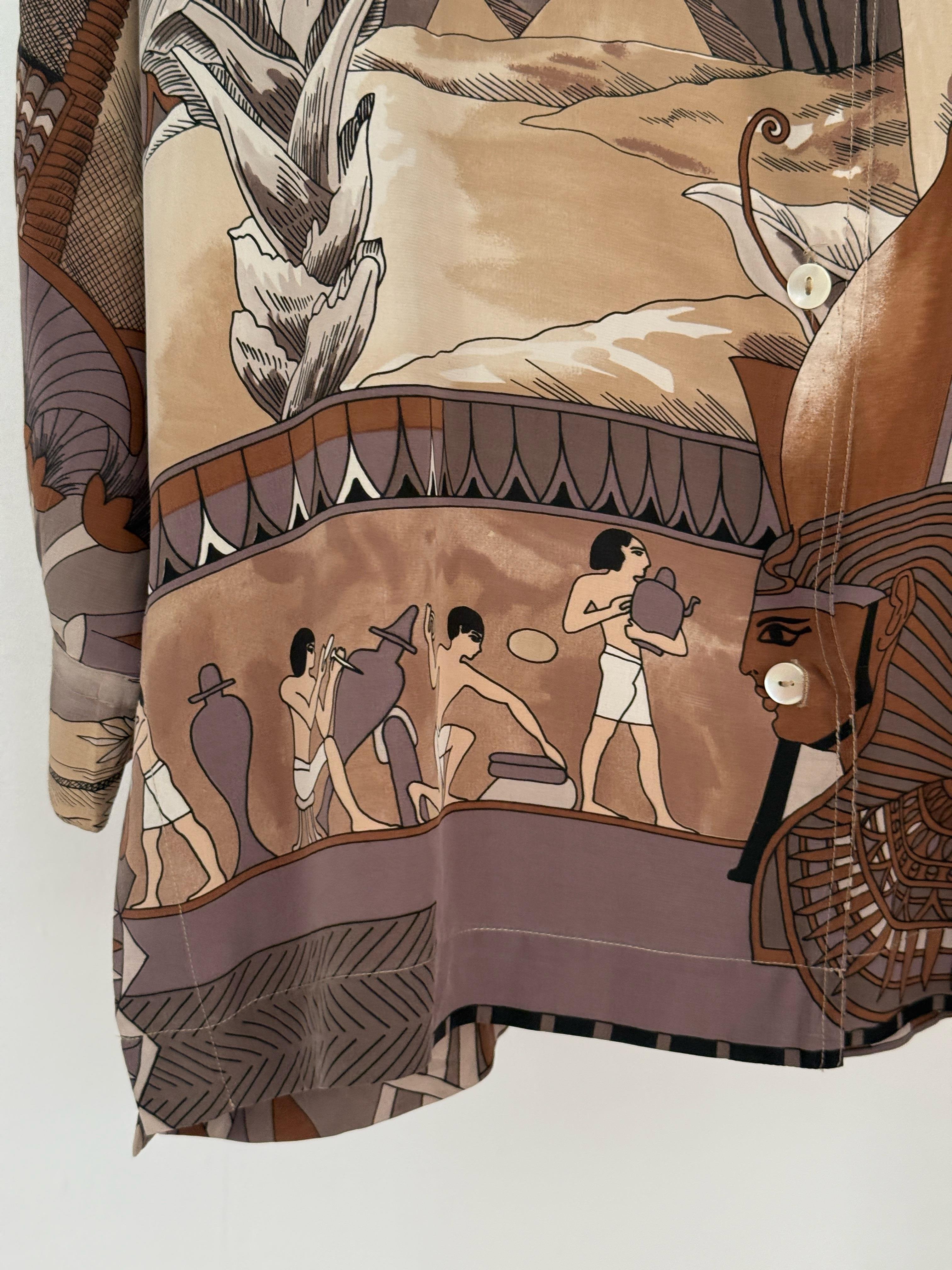 %100 İPEK EGYPTIAN PRINT GÖMLEK