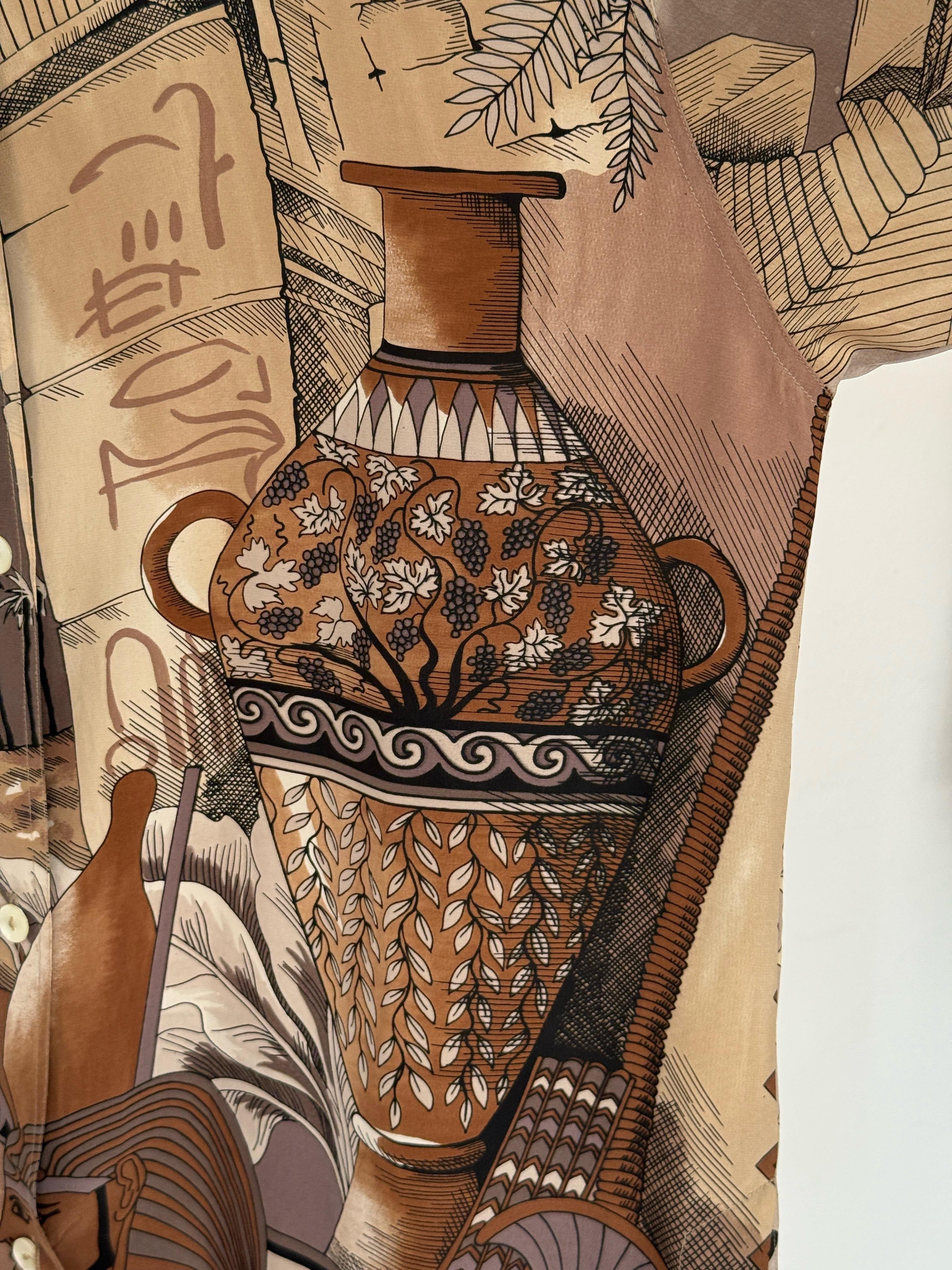 %100 İPEK EGYPTIAN PRINT GÖMLEK