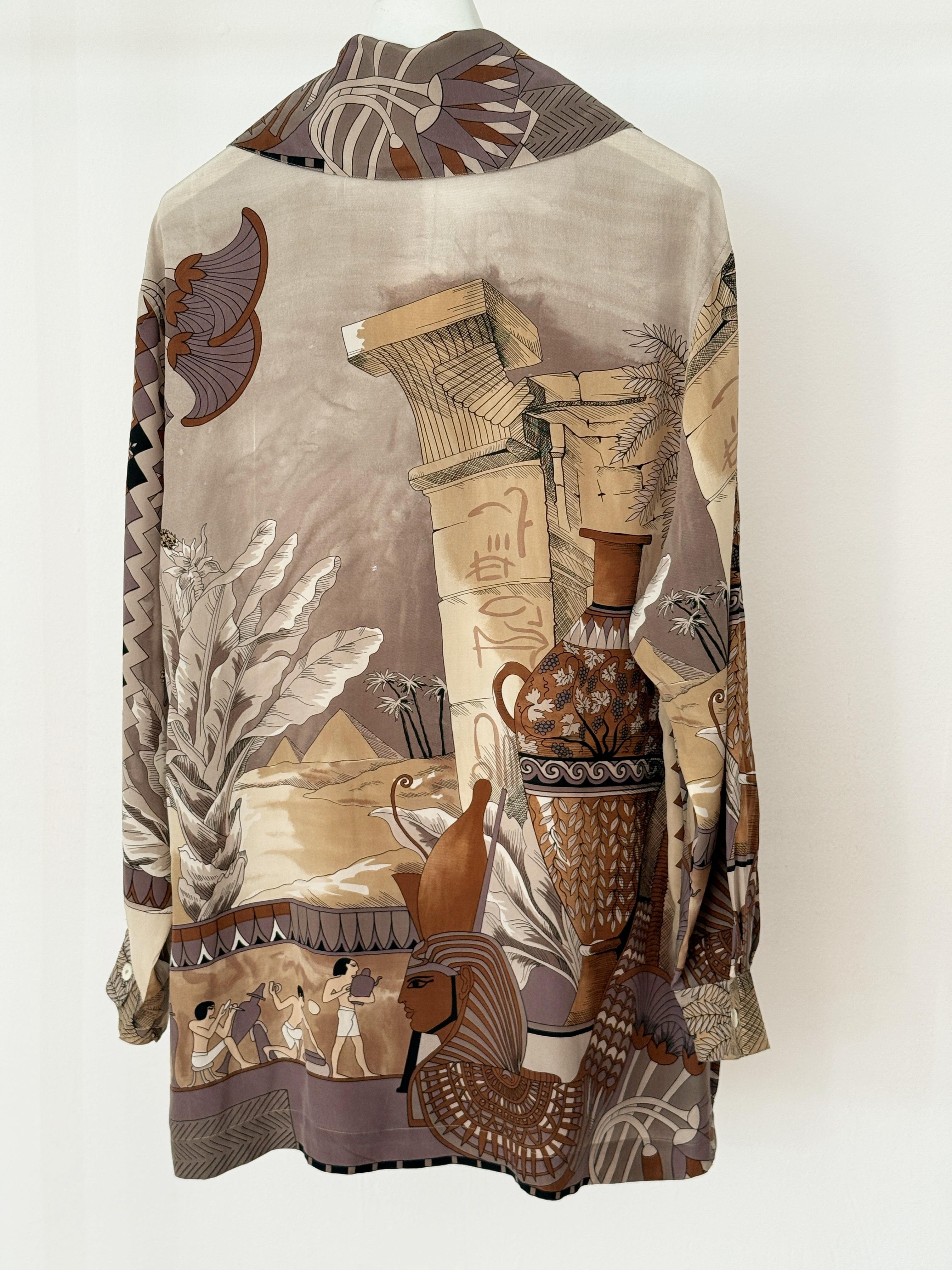 %100 İPEK EGYPTIAN PRINT GÖMLEK