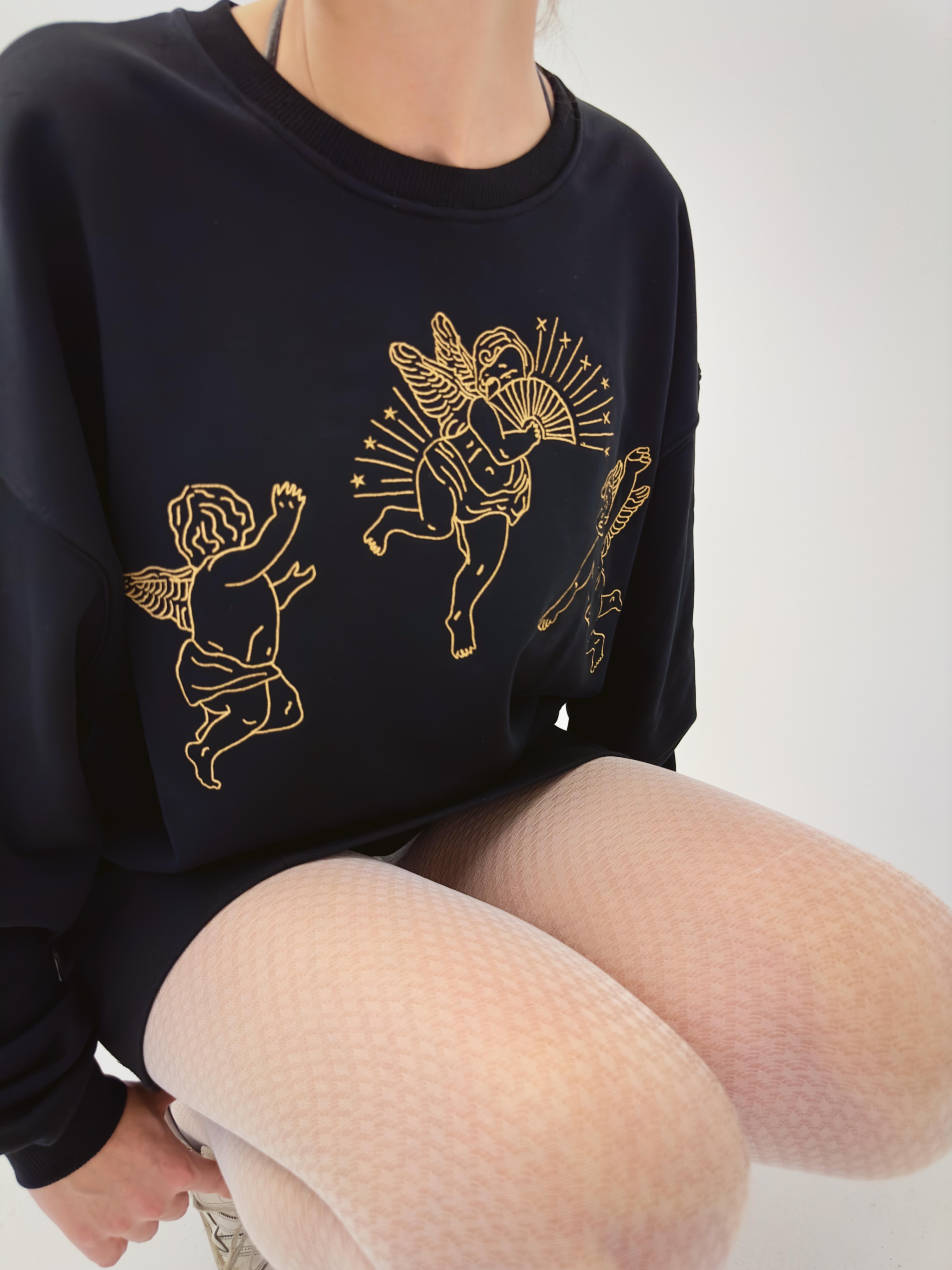 Angels-Embroidery Sweatshirt