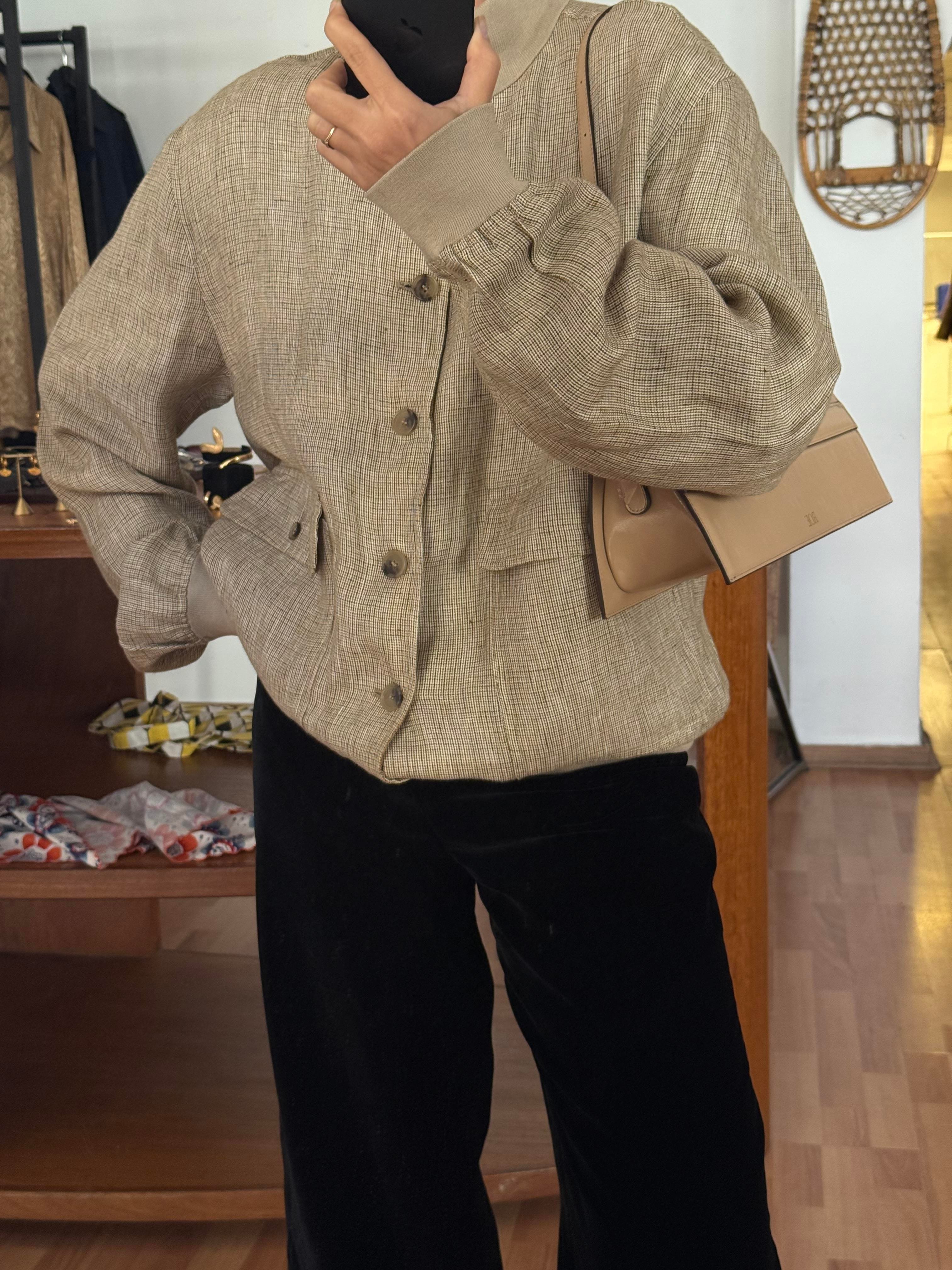 CAMEL MİNİ KARELİ BOMBER CEKET