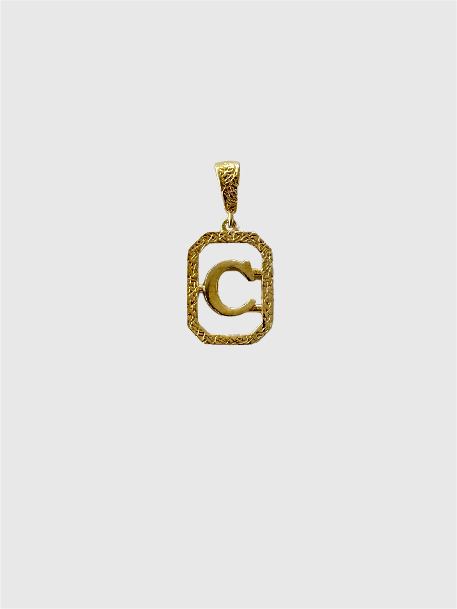 C Harf Kolye Ucu (925 Silver)
