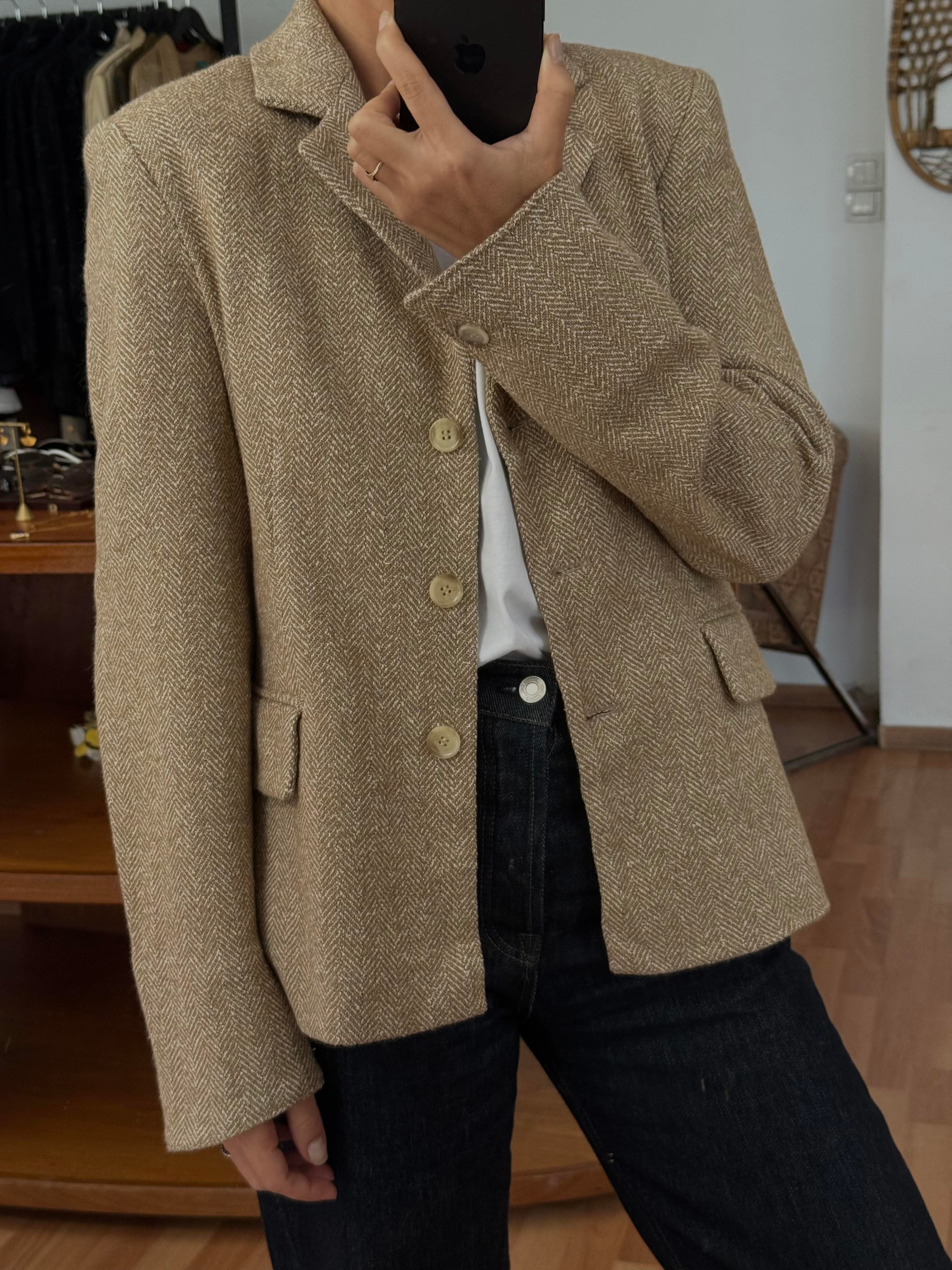 CAMEL YÜN KARIŞIMLI BLAZER CEKET