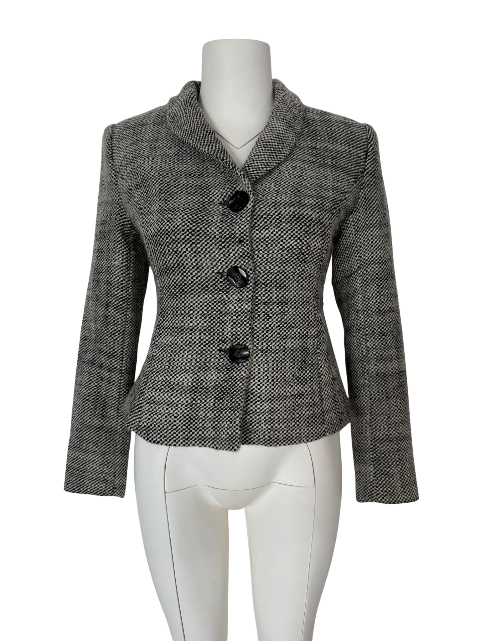 SİYAH-KREM TÜVİT BLAZER CEKET