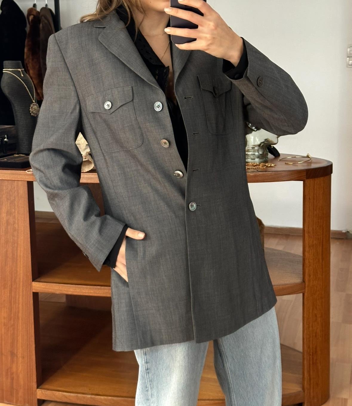 GRİ BLAZER CEKET
