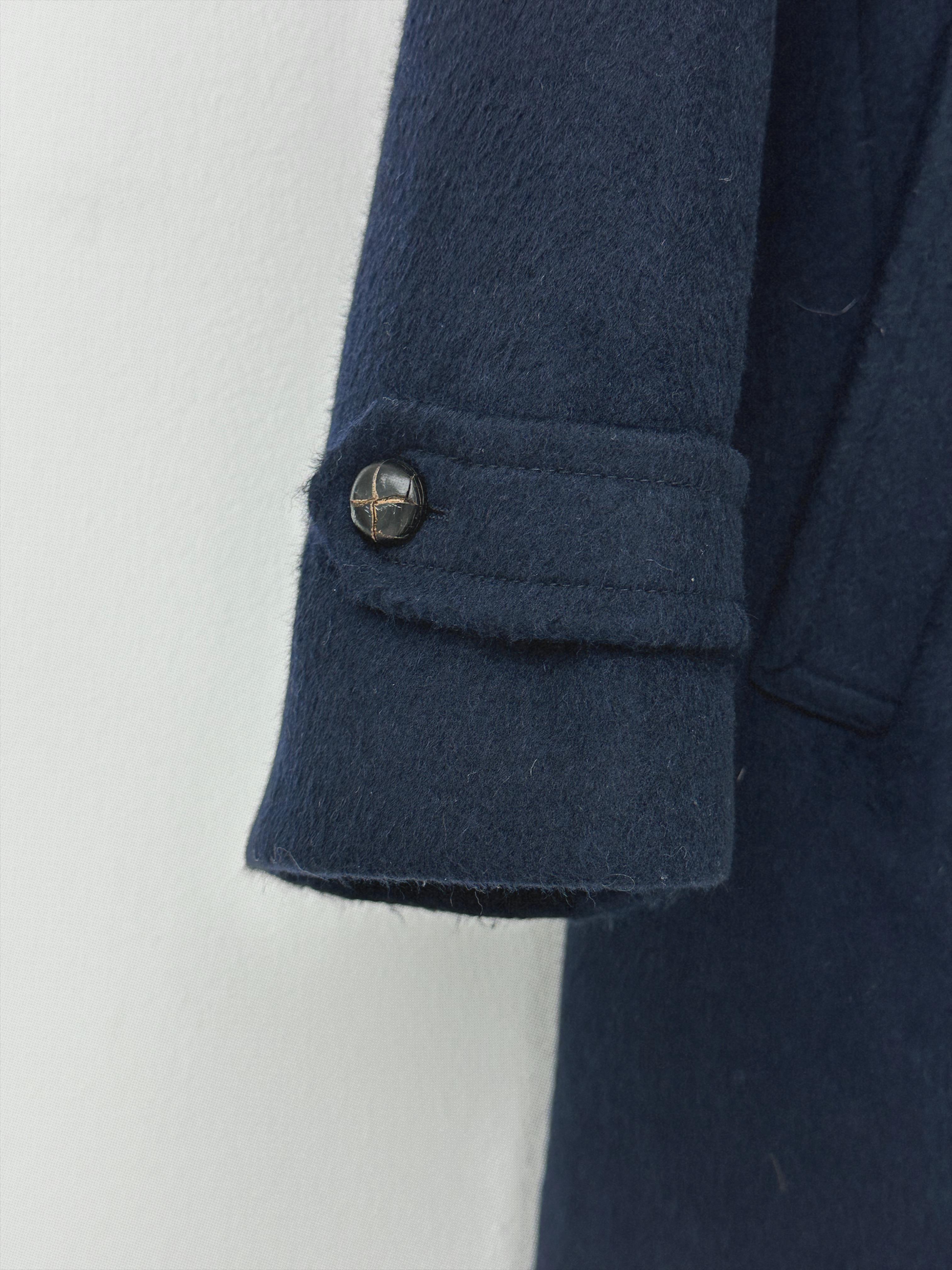 Lacivert %100 Yün Premium Oversize Vintage Palto