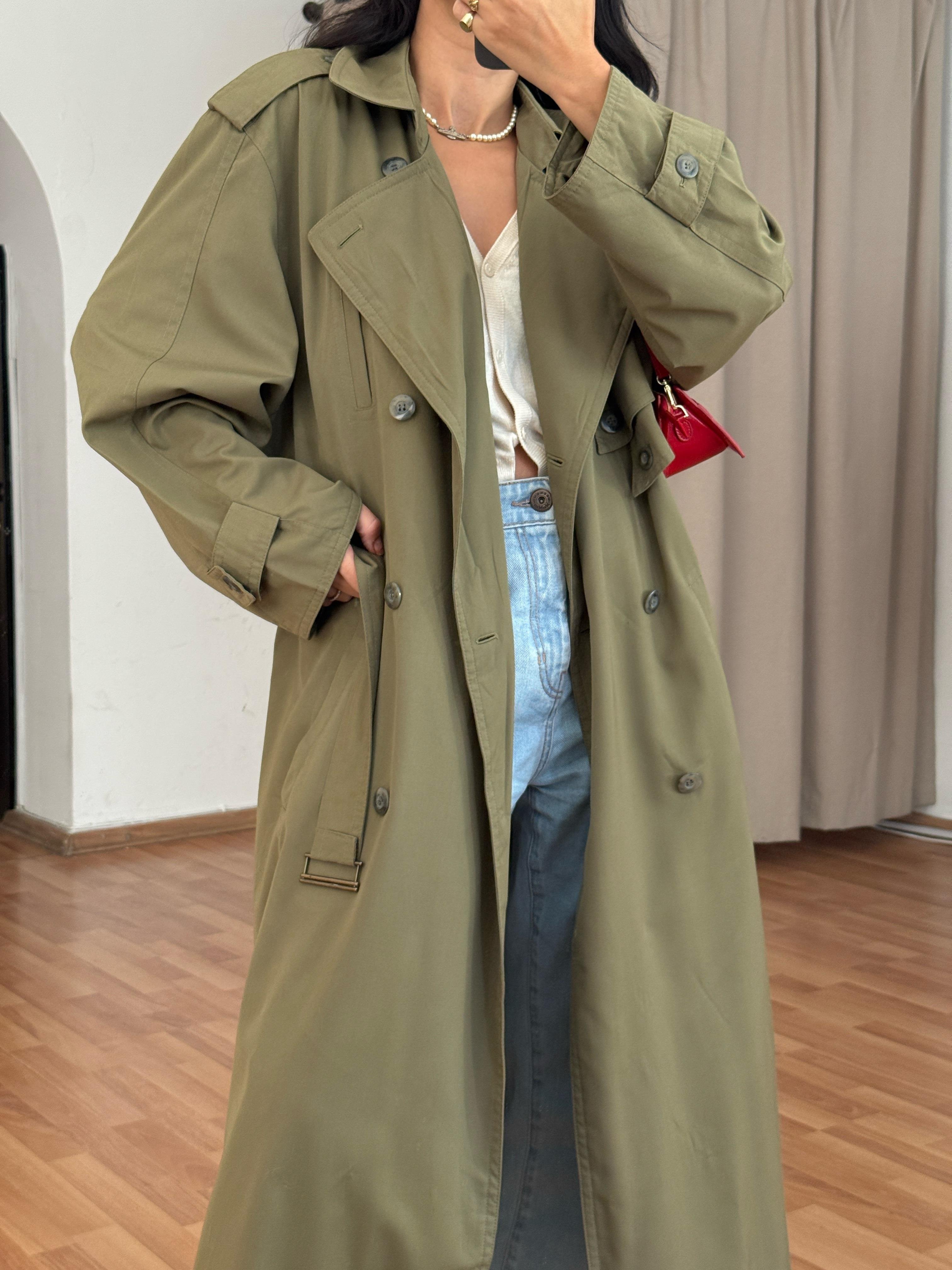 OLIVE OVERSIZE TRENÇKOT