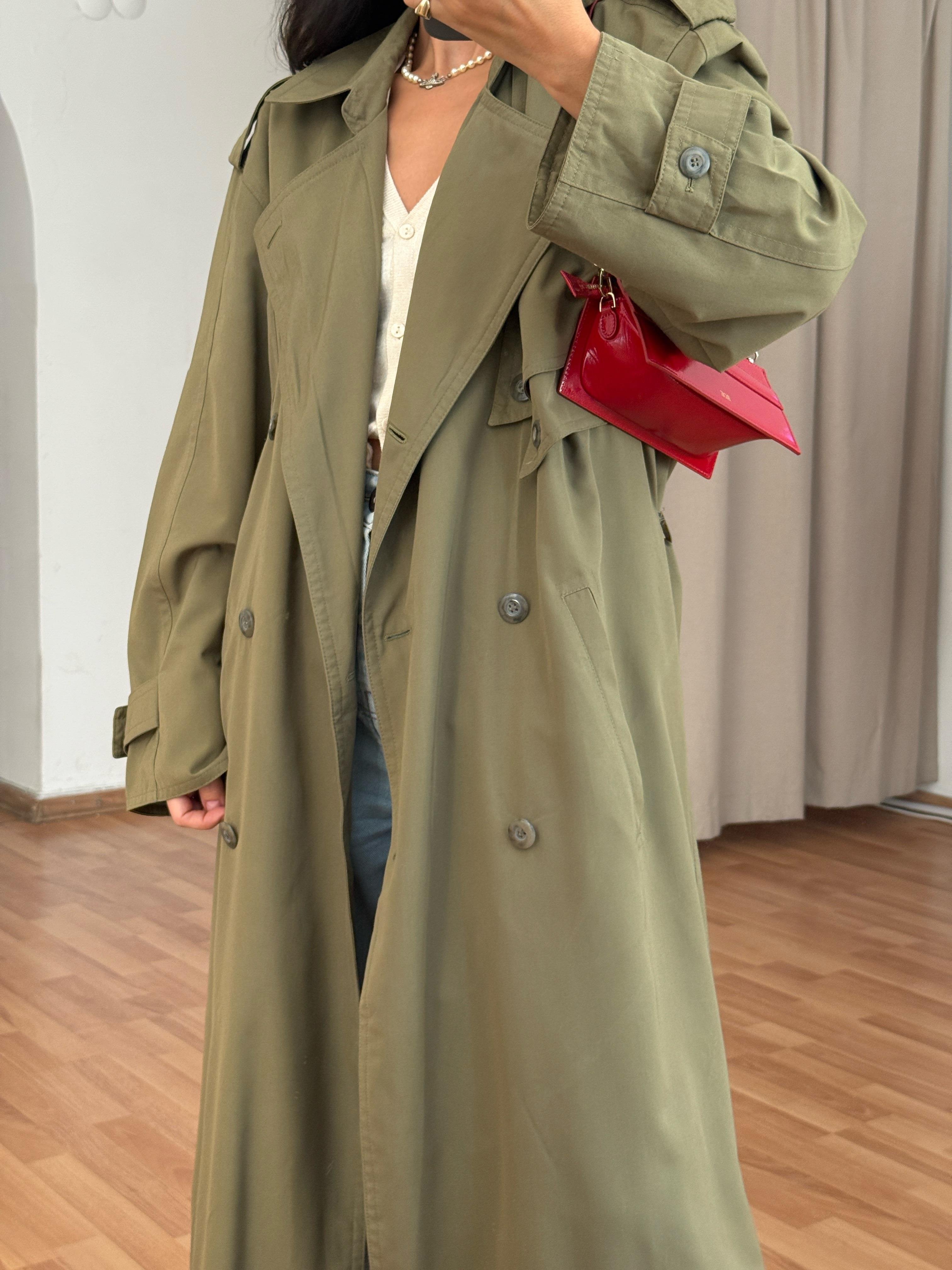 OLIVE OVERSIZE TRENÇKOT