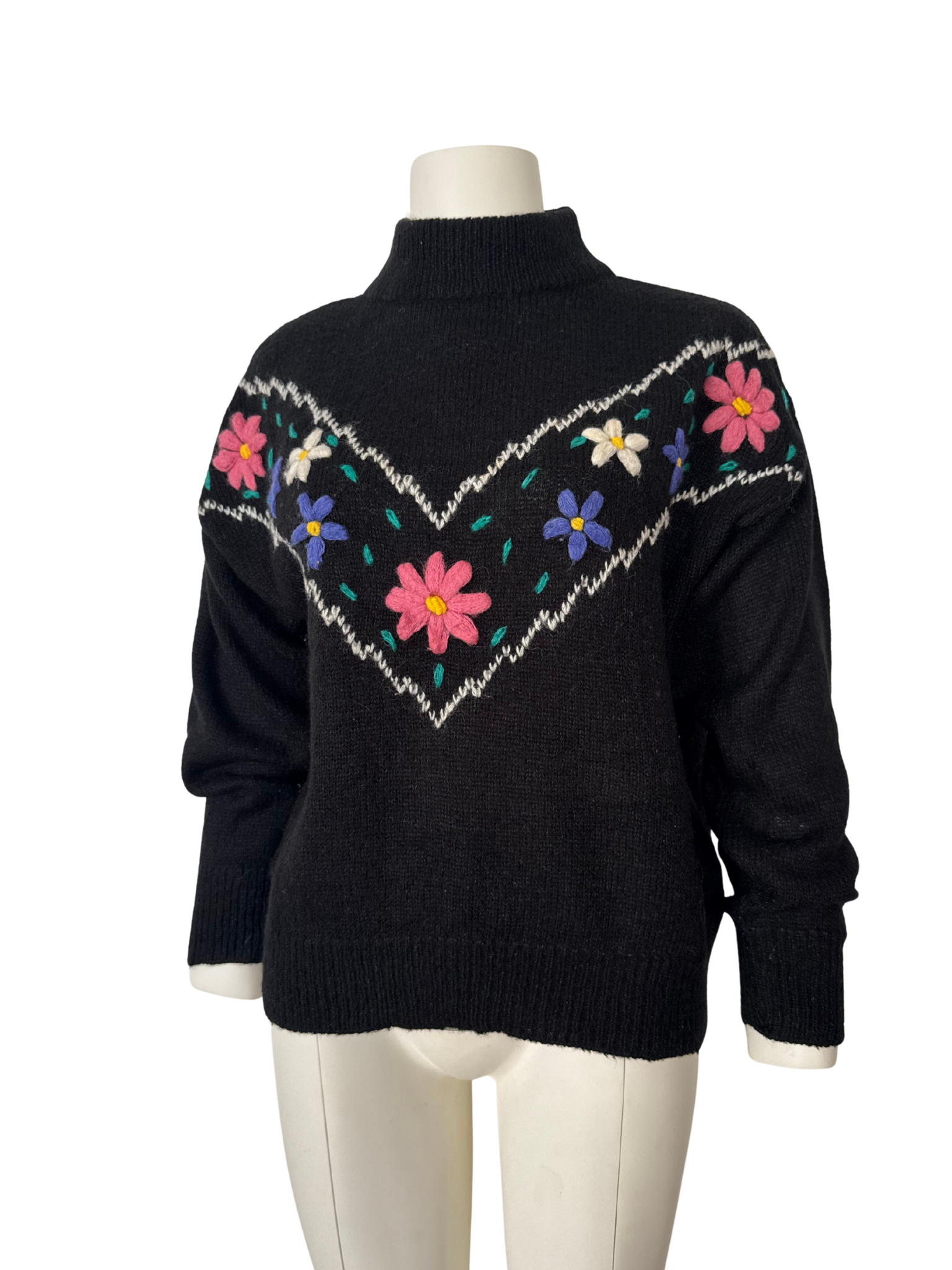 %100 YÜN HANDMADE SİYAH KAZAK