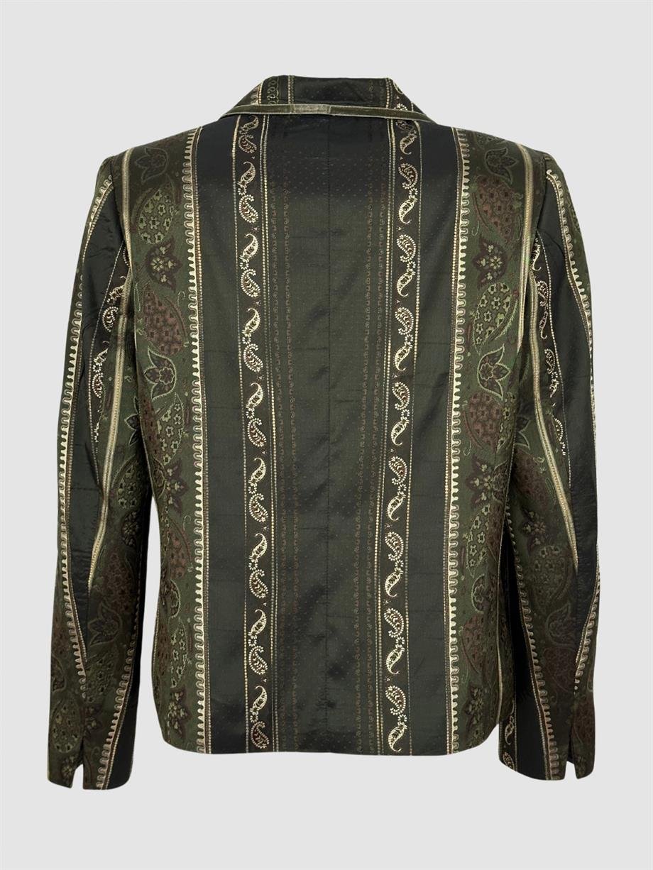Vintage Jakar Şal Desenli Blazer Ceket